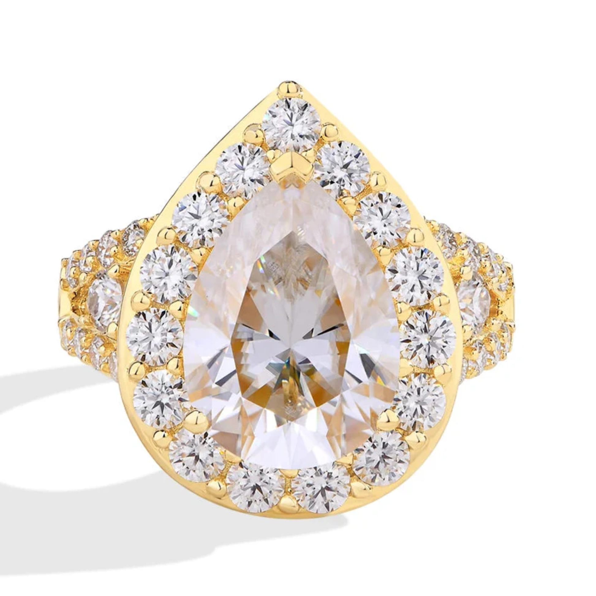 6 CT Pear Cut Moissanite Engagement Ring