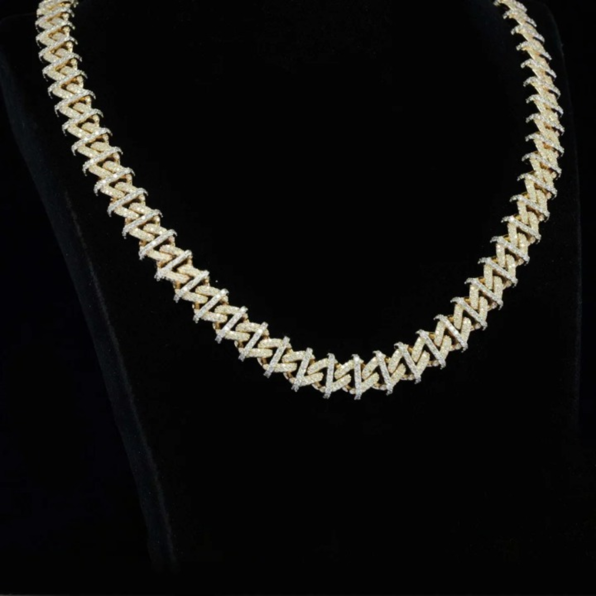 16mm Moissanite Diamond Embellished Hip Hop Style Unisex Cuban Link Chain