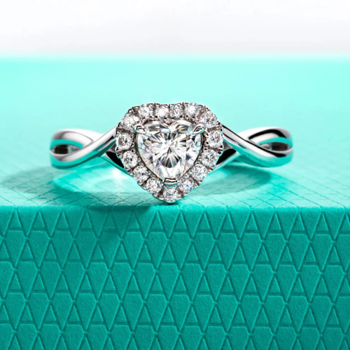 0.5 CT Heart Cut Infinity Moissanite Engagement Ring