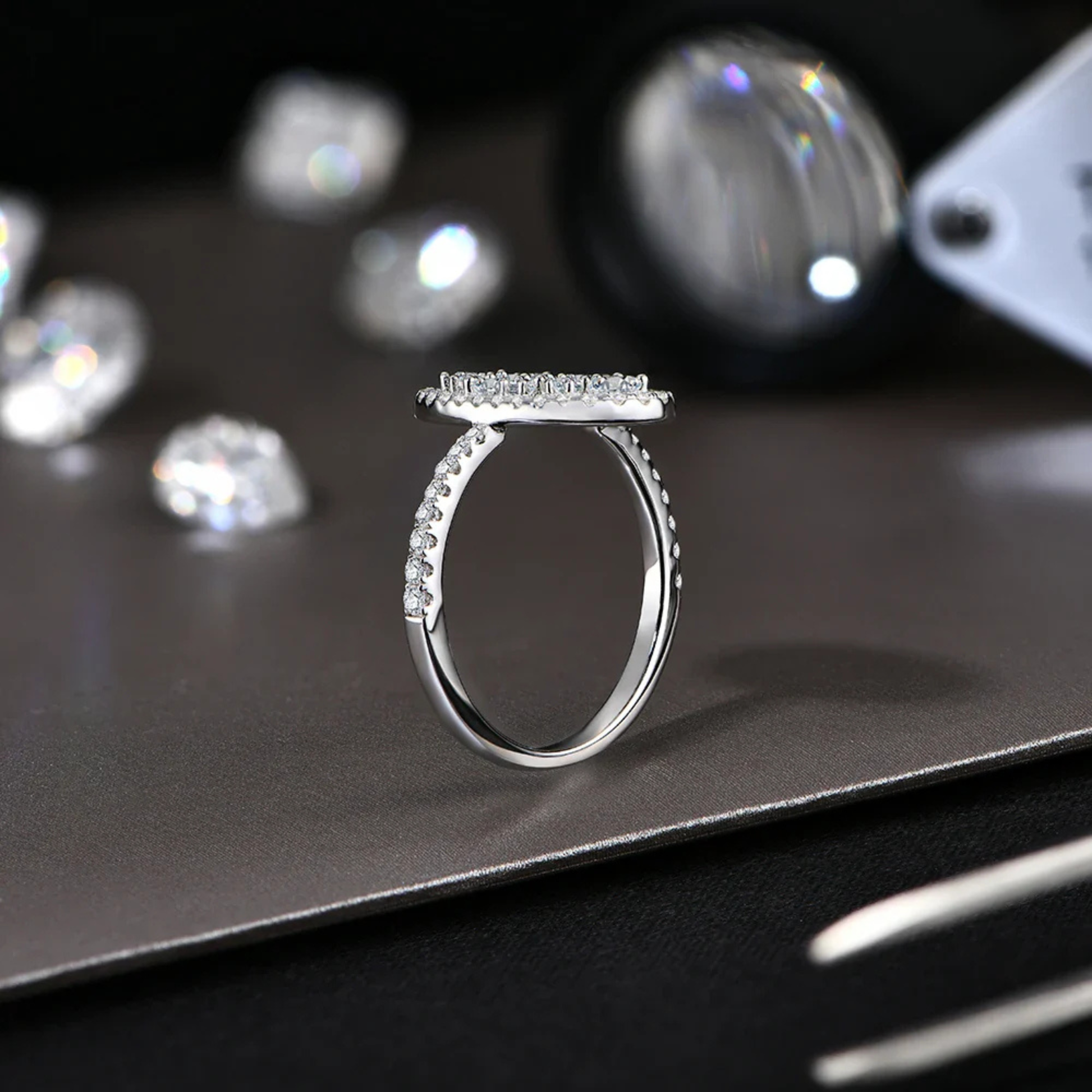 VVS1 D Color 1.5MM Brilliant Cut Moissanite Ring
