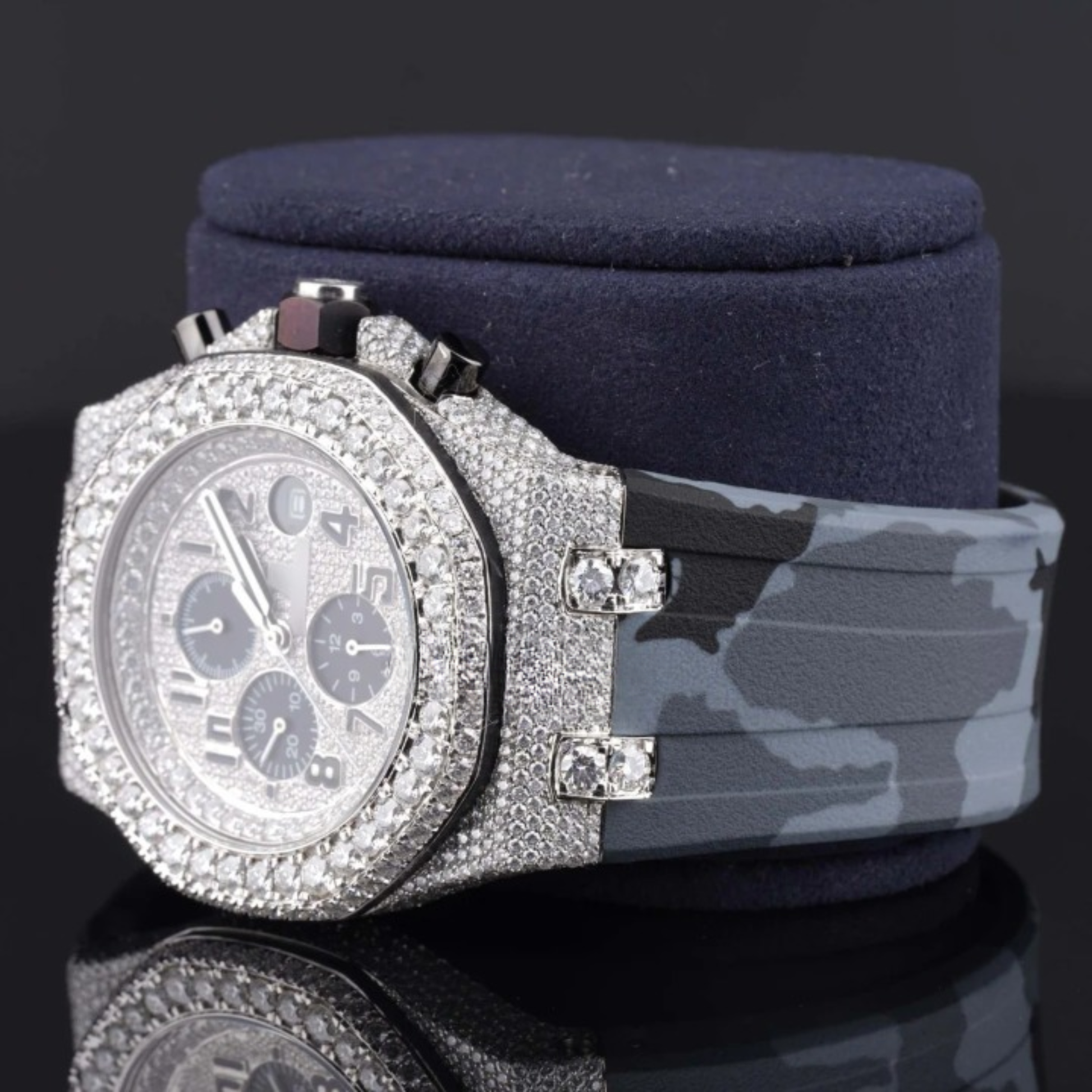 Automatic Moissanite Watch For Men With Sapphire Crystal Glass
