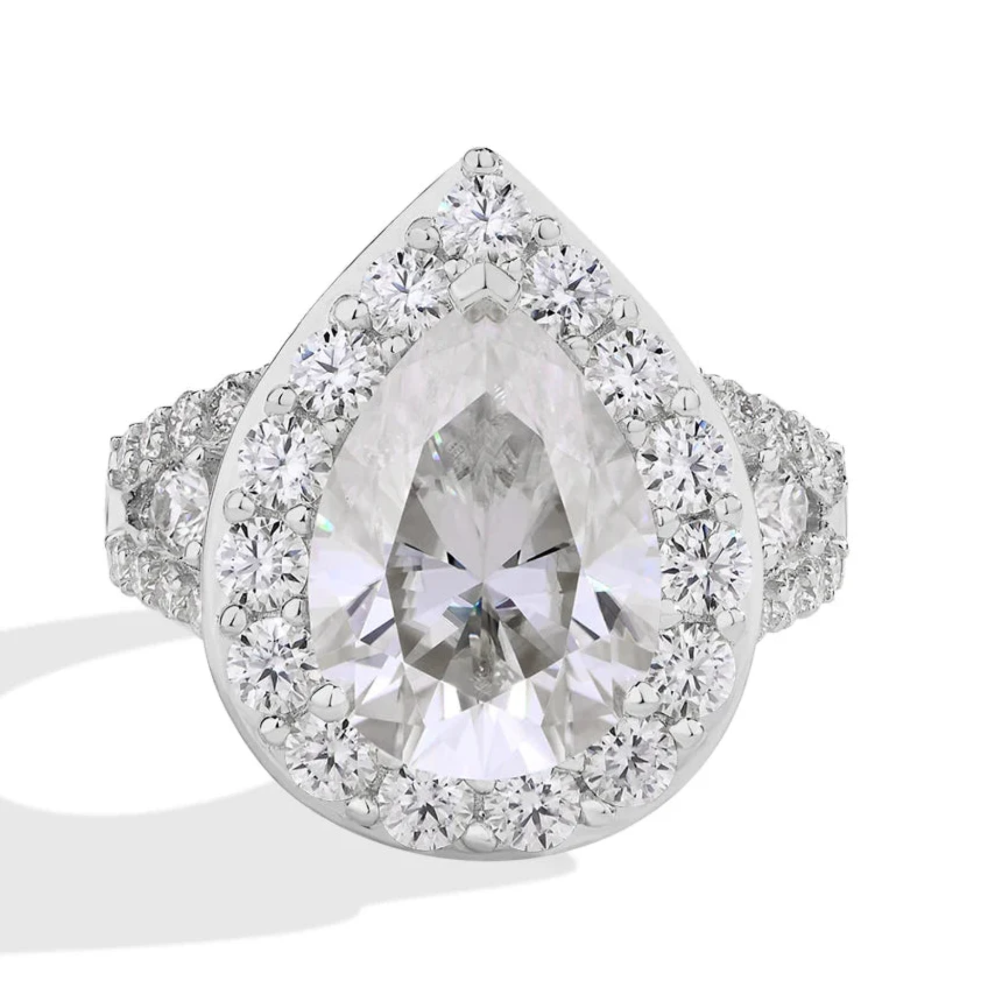 6 CT Pear Cut Moissanite Engagement Ring