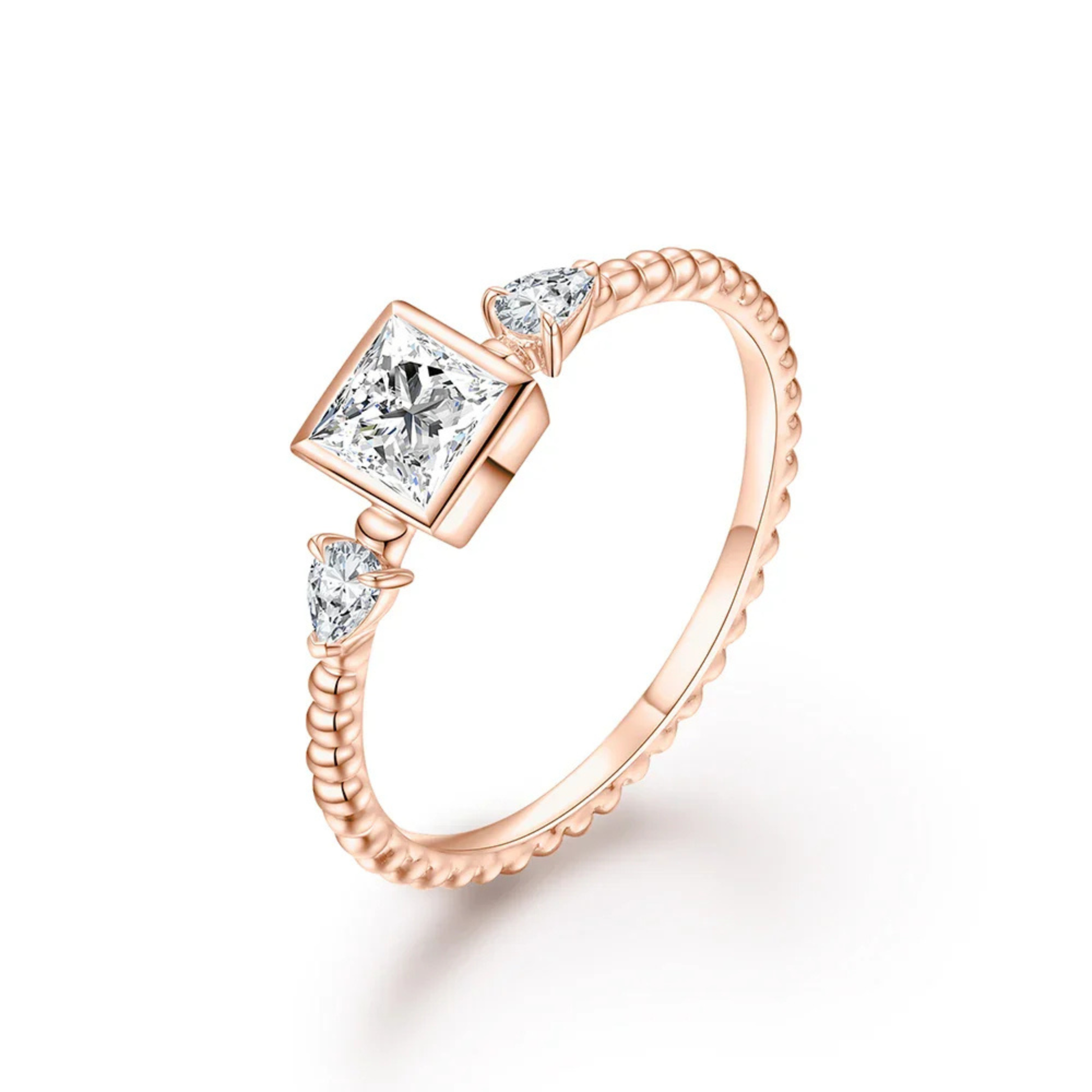 VVS1 D Color Princess Cut | 4*4mm Moissanite Ring