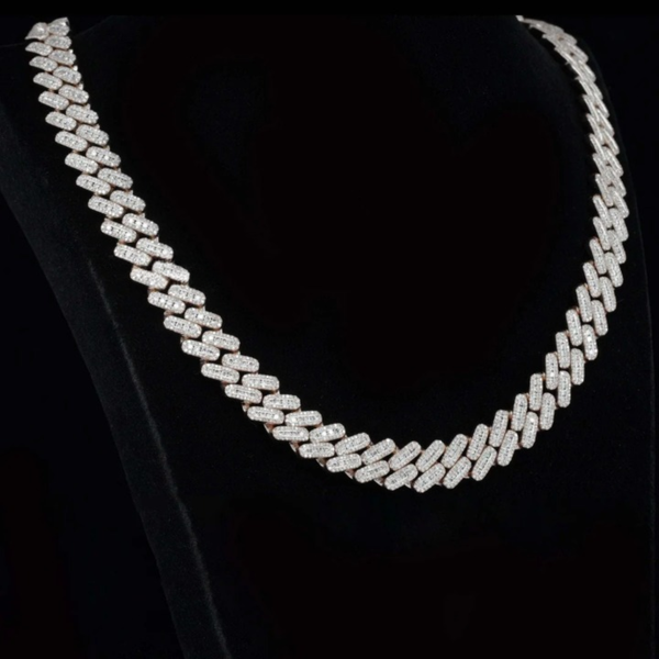 20mm Iced Out Moissanite Diamond Hip Hop Style Unisex Cuban Chain