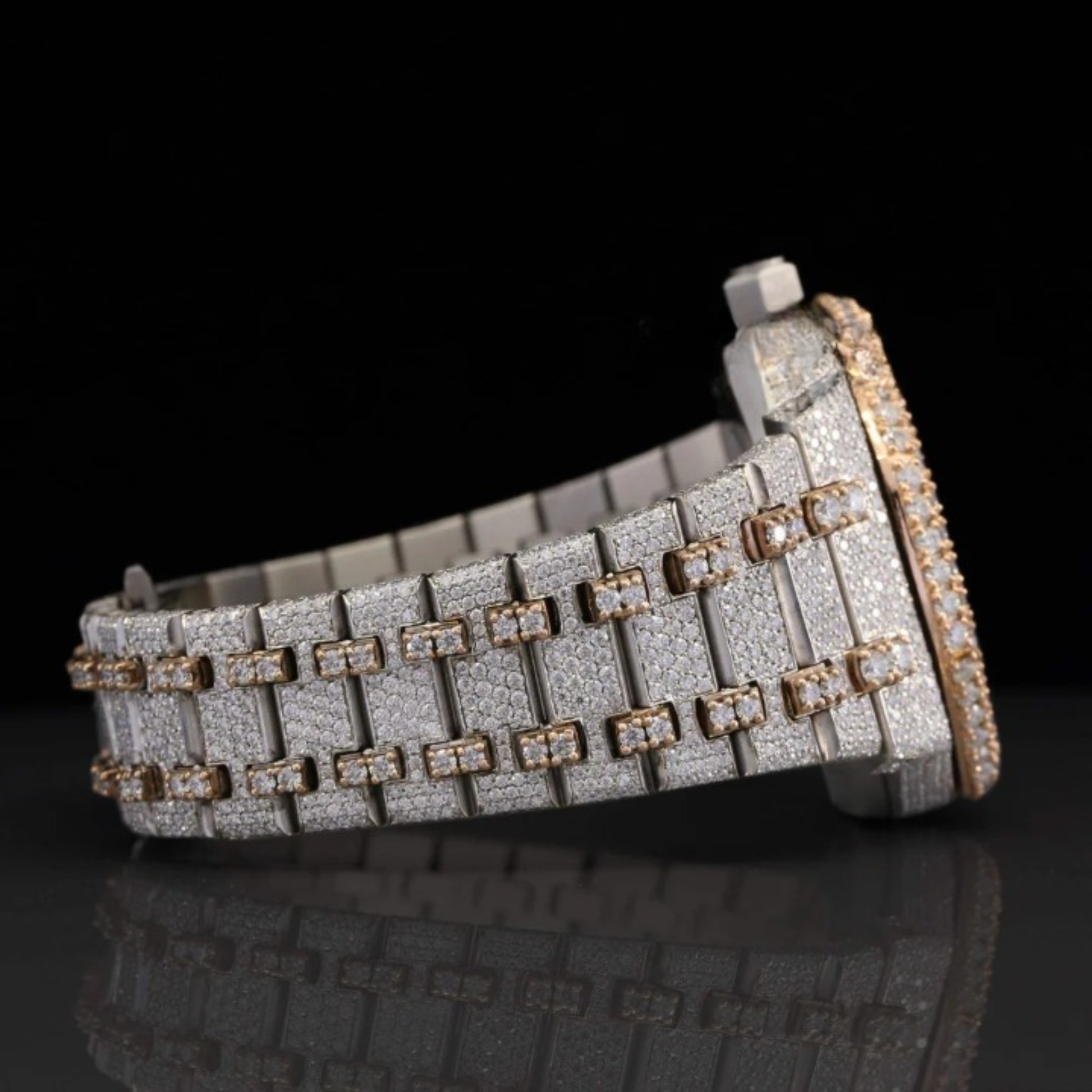 Luxurious Fully Iced Out Moissanite Dial Bust Down Automatic Watch