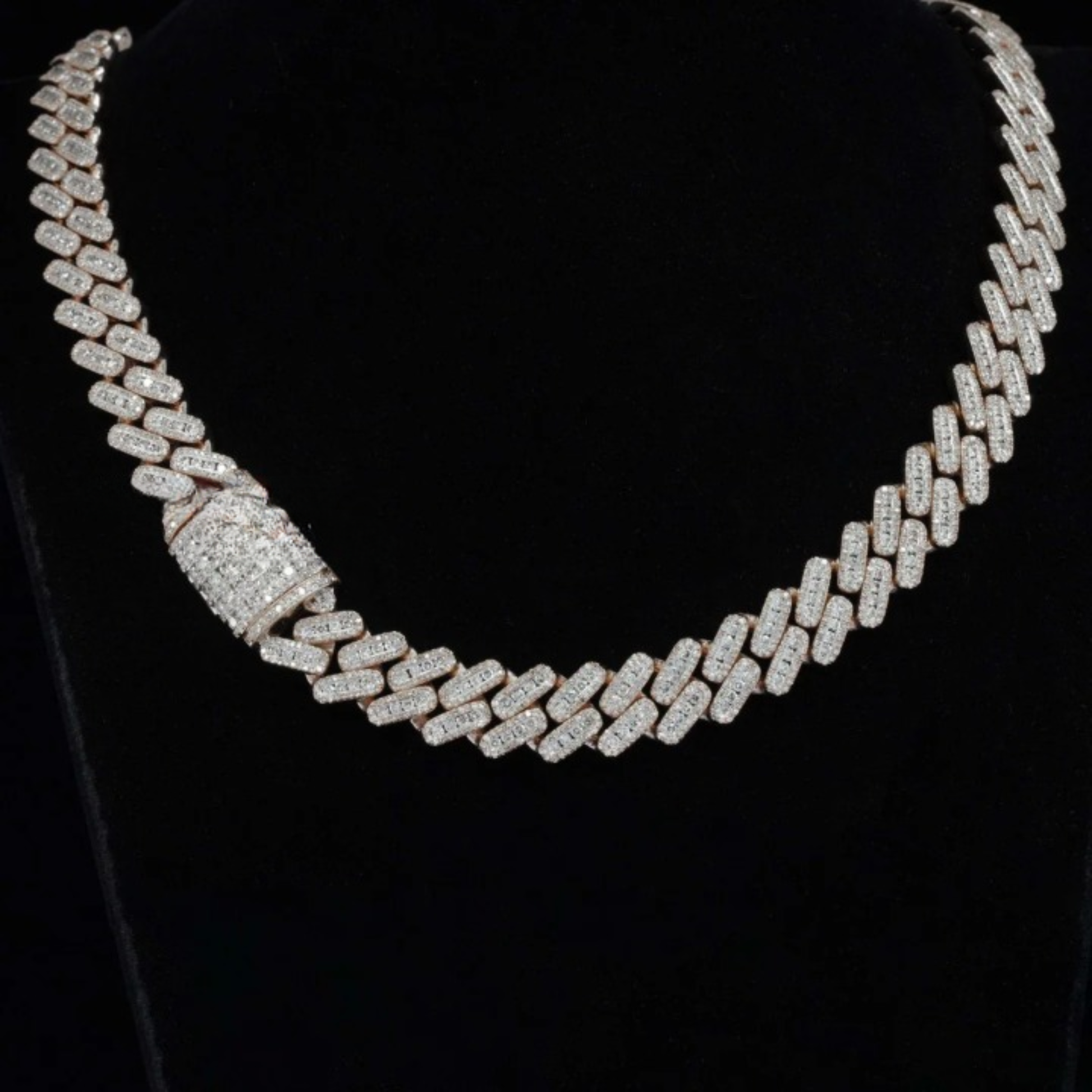 20mm Iced Out Moissanite Diamond Hip Hop Style Unisex Cuban Chain