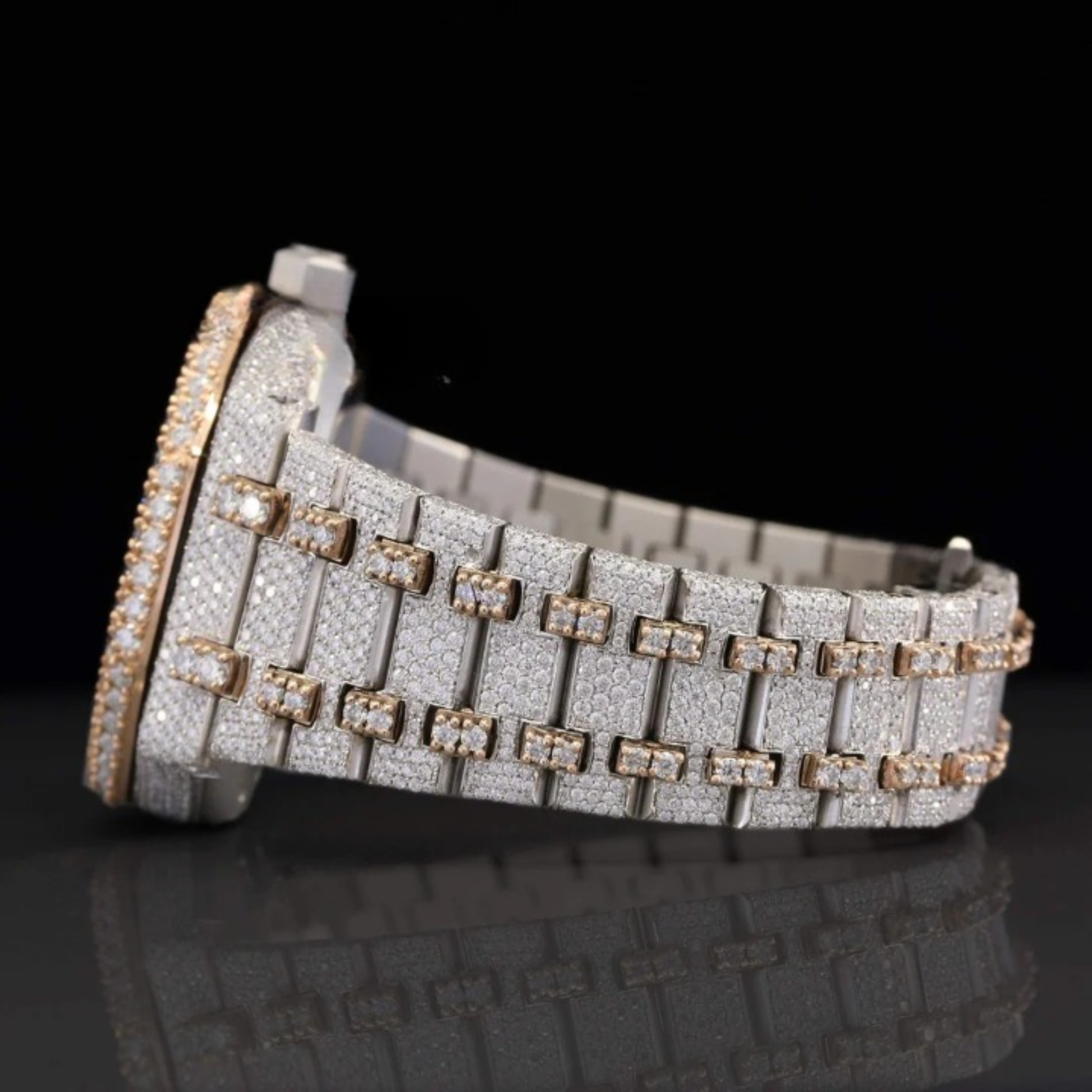 Luxurious Fully Iced Out Moissanite Dial Bust Down Automatic Watch