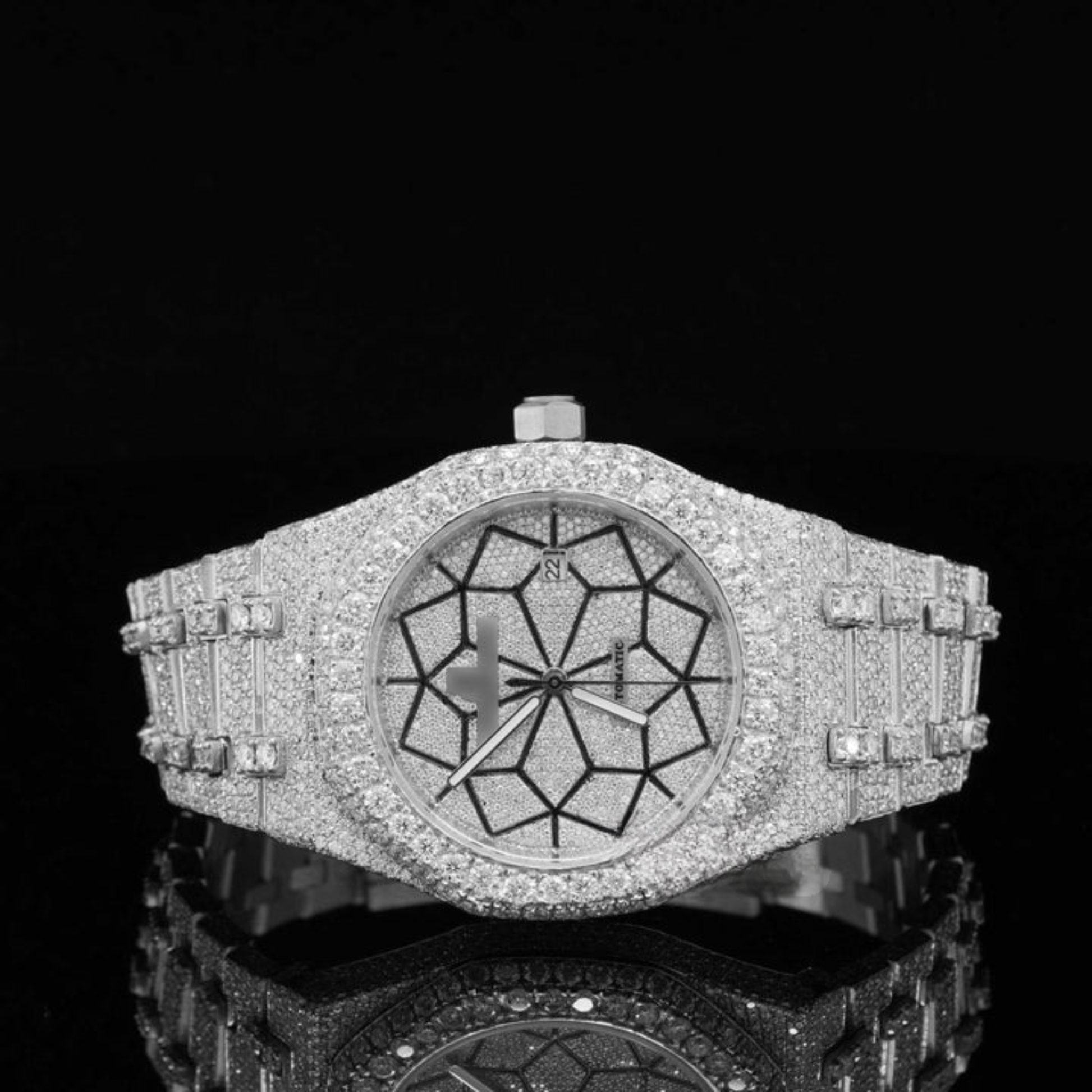 Limited Edition Automatic Self Winding Iced Out Moissanite Watch
