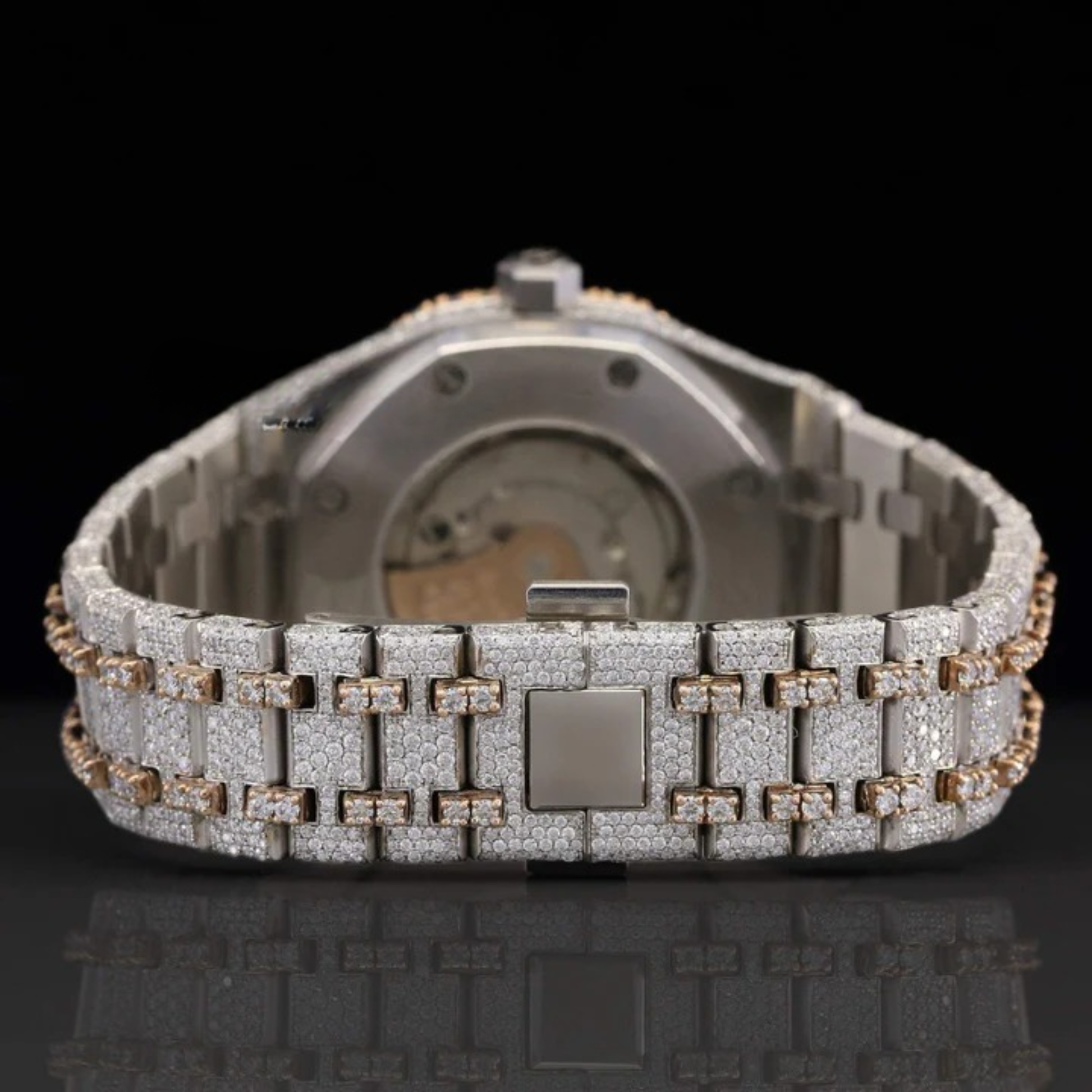 Luxurious Fully Iced Out Moissanite Dial Bust Down Automatic Watch