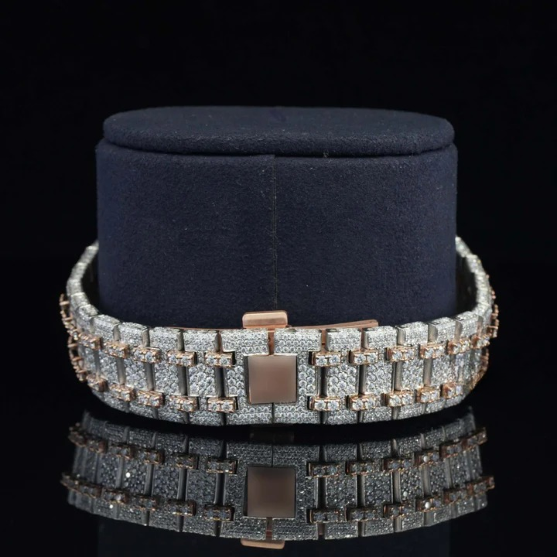 Fabulous Fully Iced Out Moissanite Diamond Watch Fully Automatic