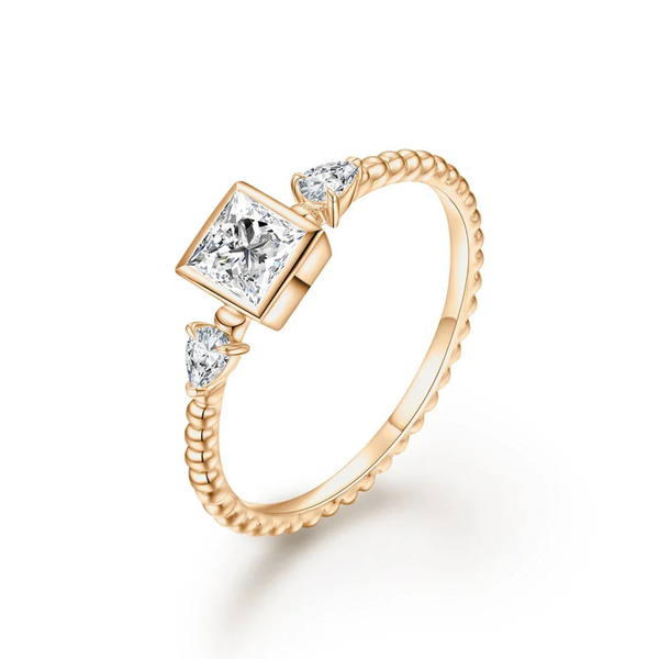 VVS1 D Color Princess Cut | 4*4mm Moissanite Ring