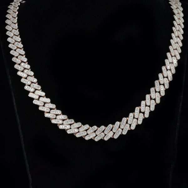 20mm Iced Out Moissanite Diamond Hip Hop Style Unisex Cuban Chain