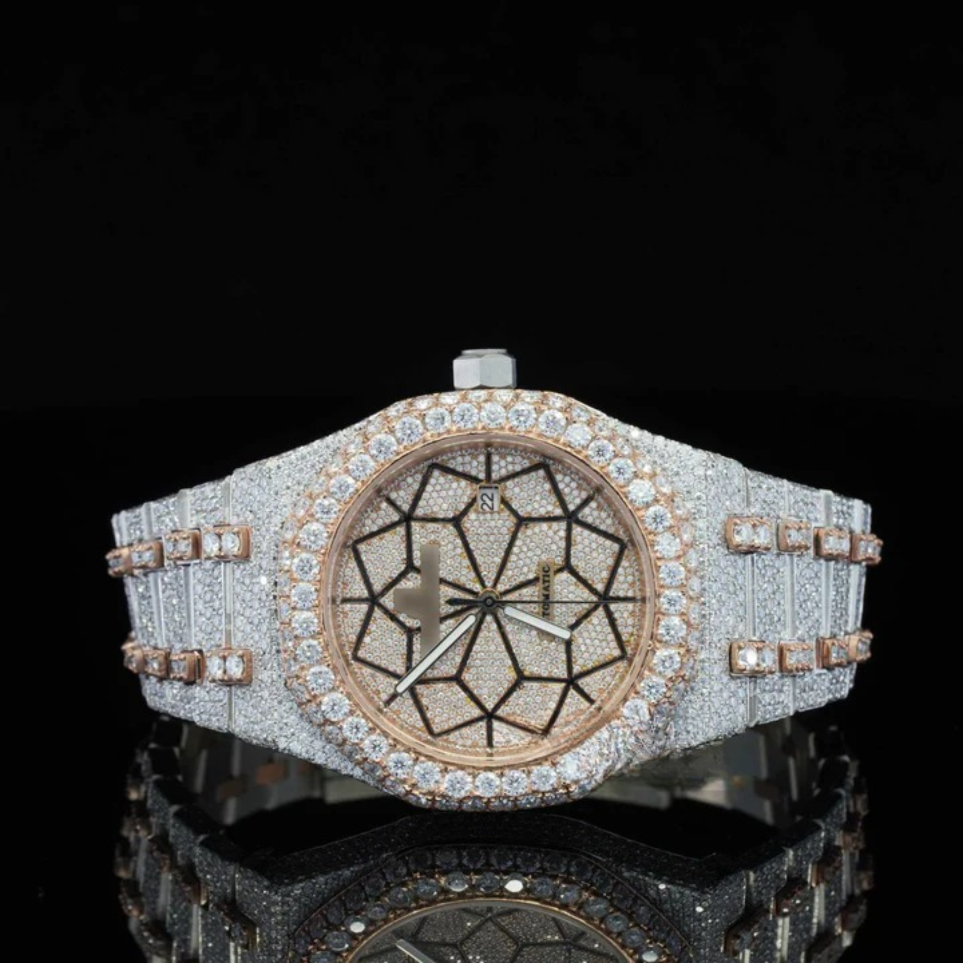 Limited Edition Automatic Self Winding Iced Out Moissanite Watch