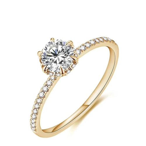 1 CT D Color Moissanite Promise Ring