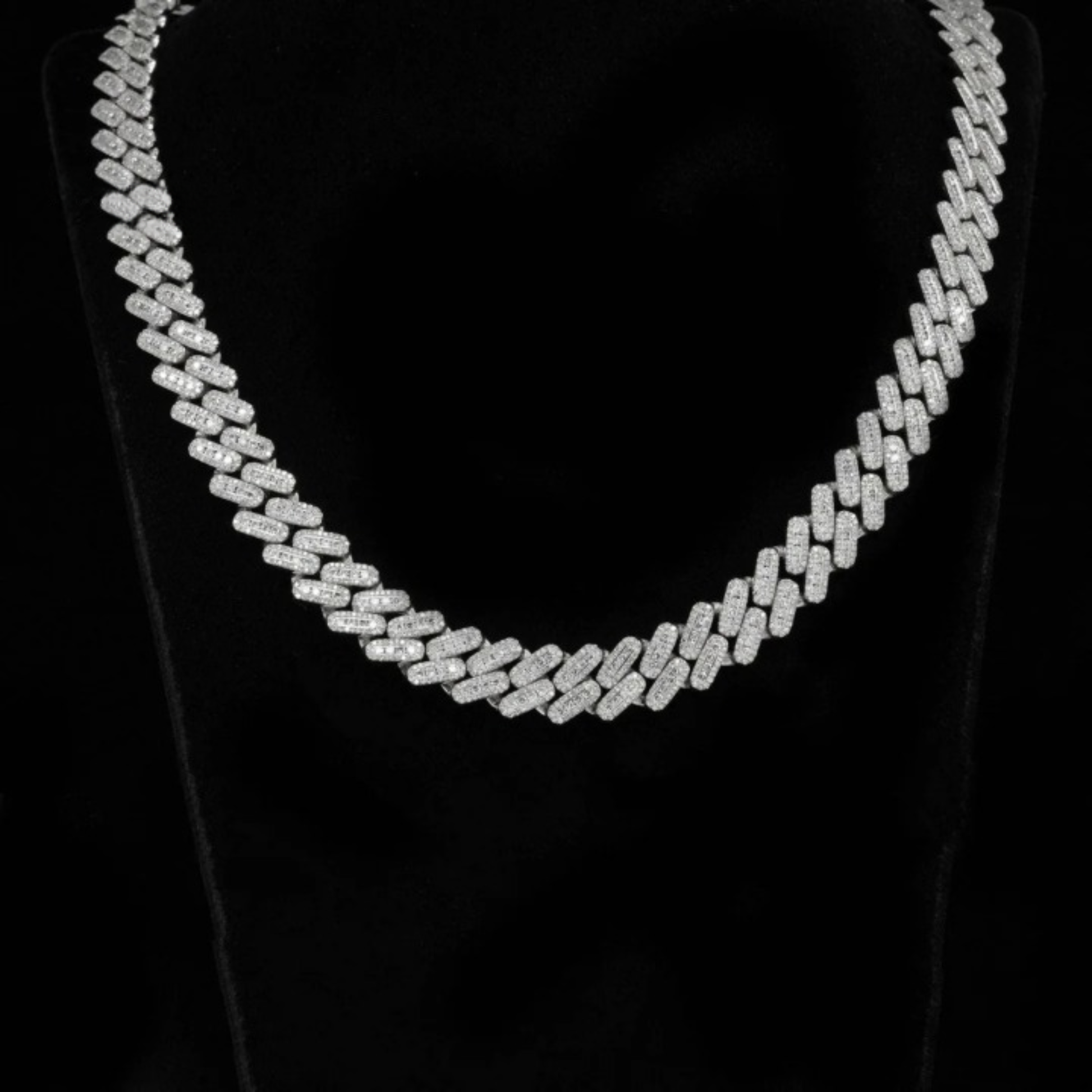 20mm Iced Out Moissanite Diamond Hip Hop Style Unisex Cuban Chain