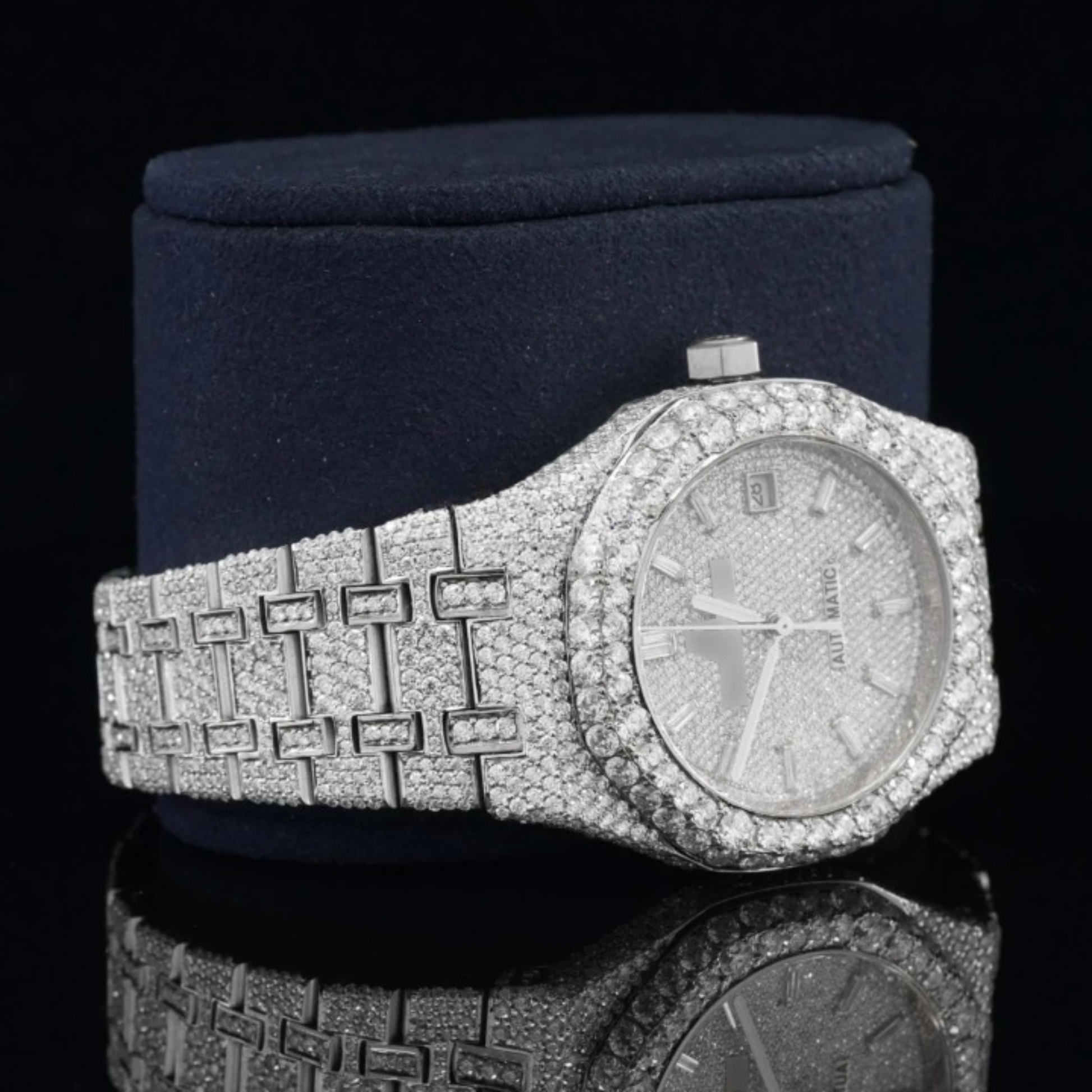 Magnificent Moissanite Diamond Iced Out Bust Down Watch For Men