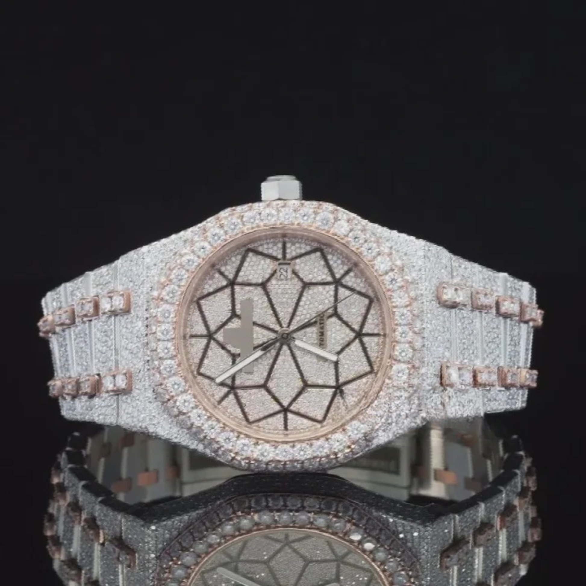 Limited Edition Automatic Self Winding Iced Out Moissanite Watch