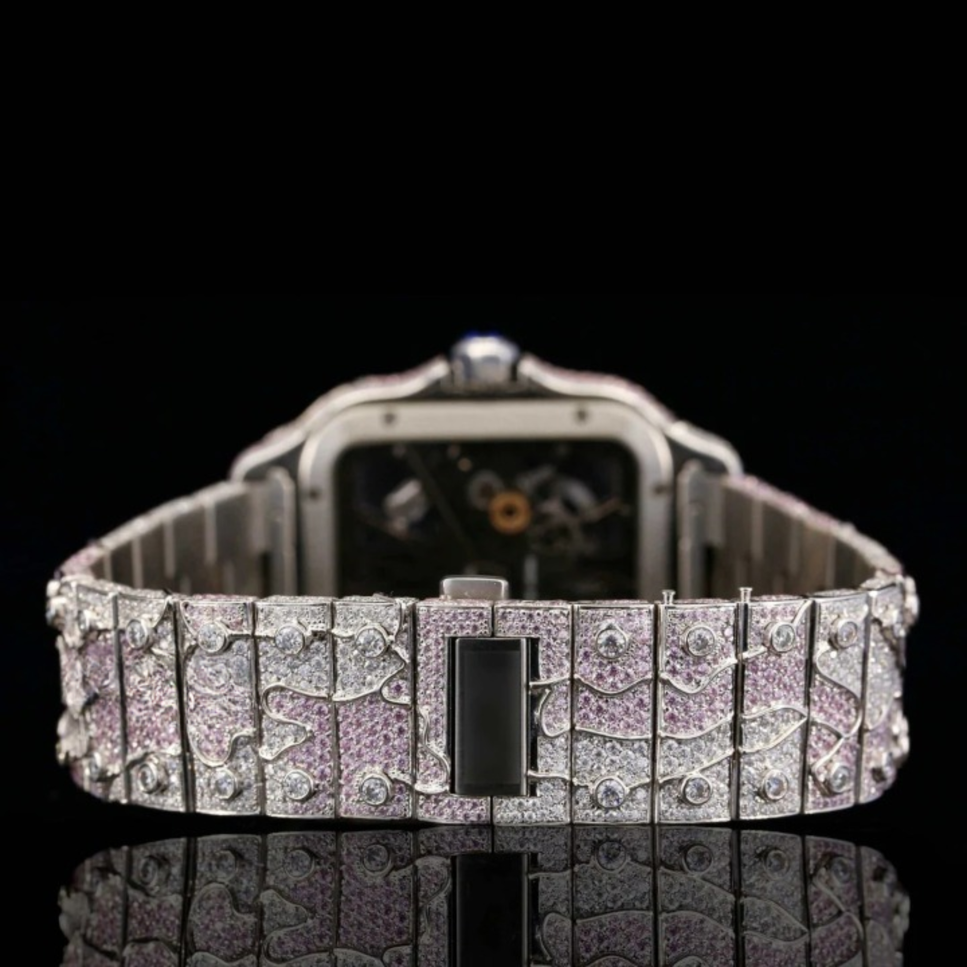 Stylish Double Color Moissanite Diamond Iced Out Watch For Men