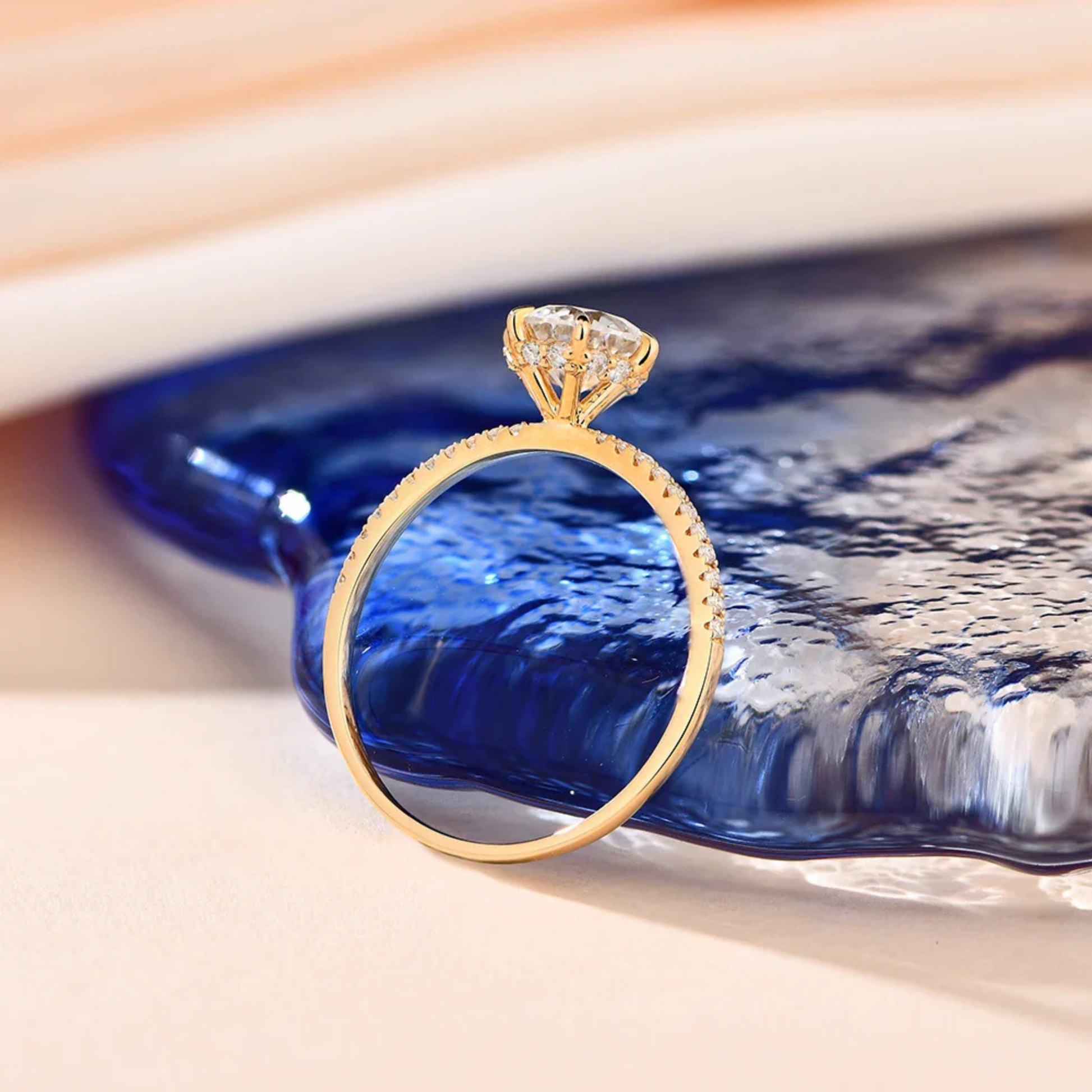 1 CT D Color Moissanite Promise Ring