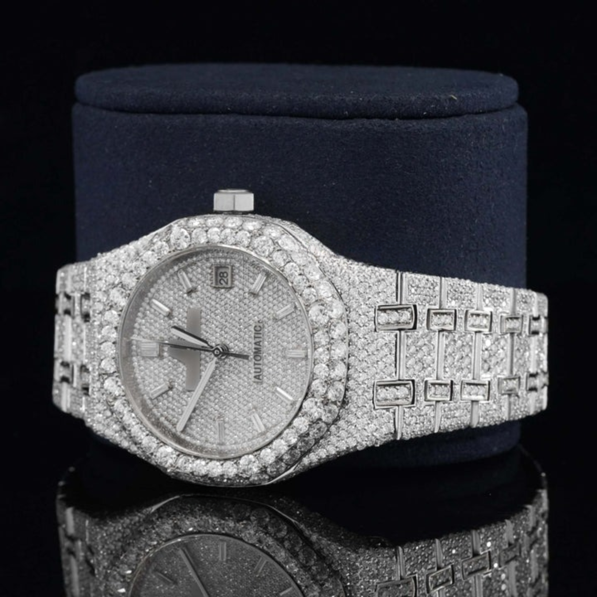 Magnificent Moissanite Diamond Iced Out Bust Down Watch For Men