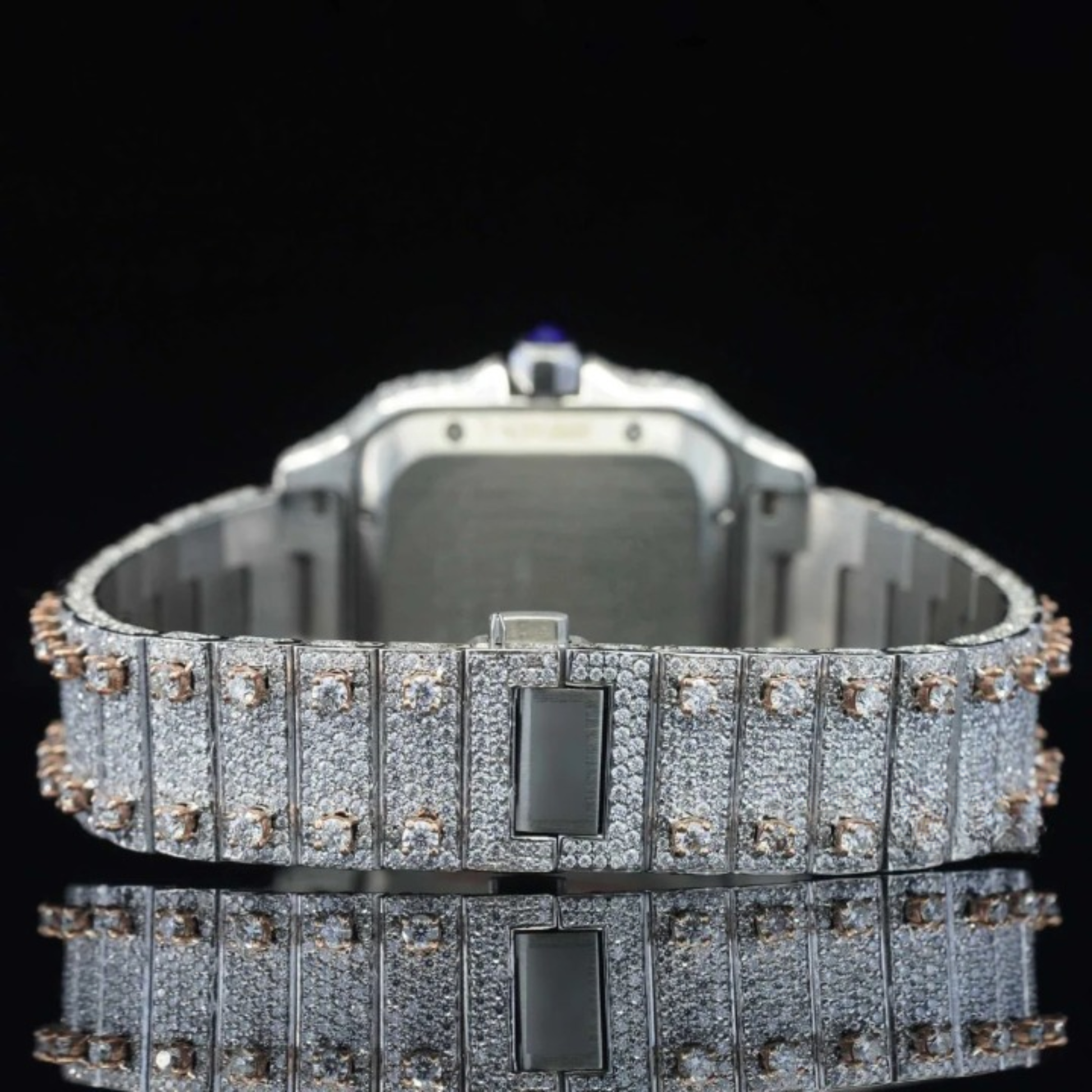 Fully Iced Out Moissanite Watch With Arabic Number
