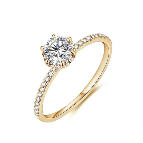 1 CT D Color Moissanite Promise Ring