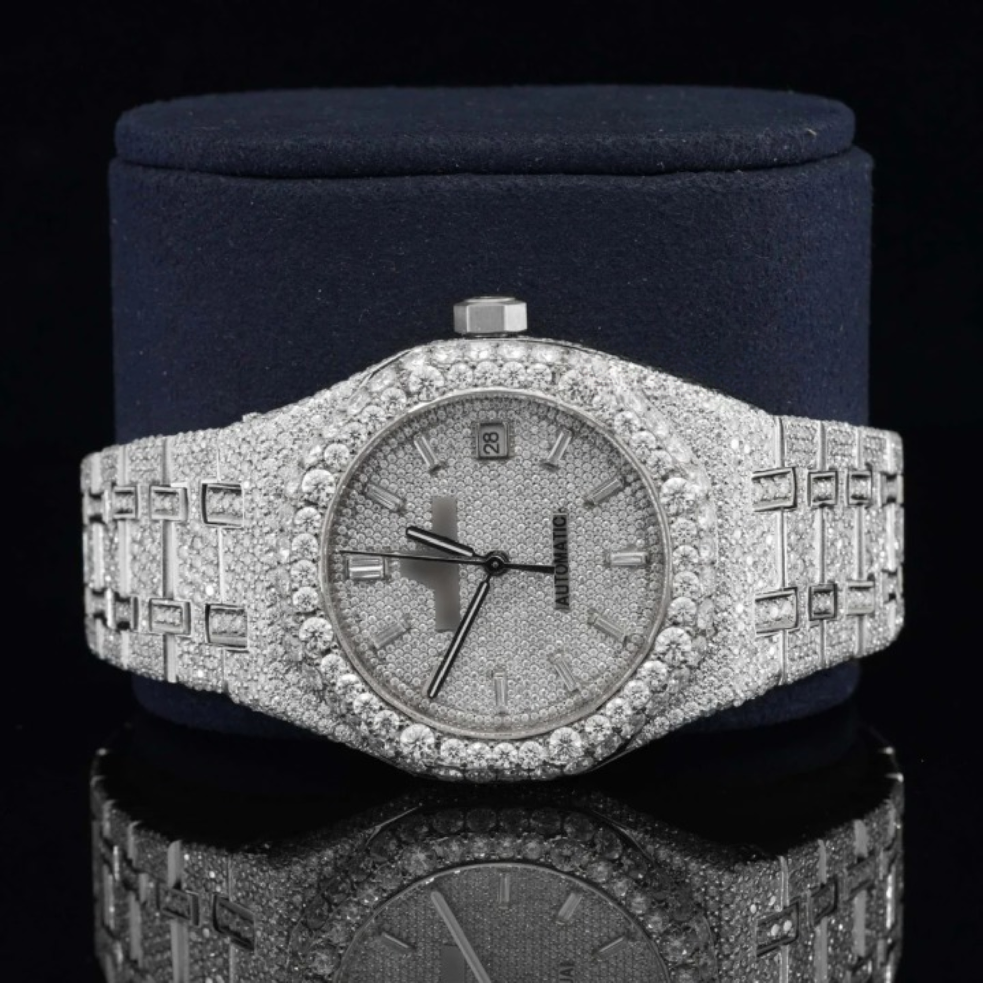 Magnificent Moissanite Diamond Iced Out Bust Down Watch For Men