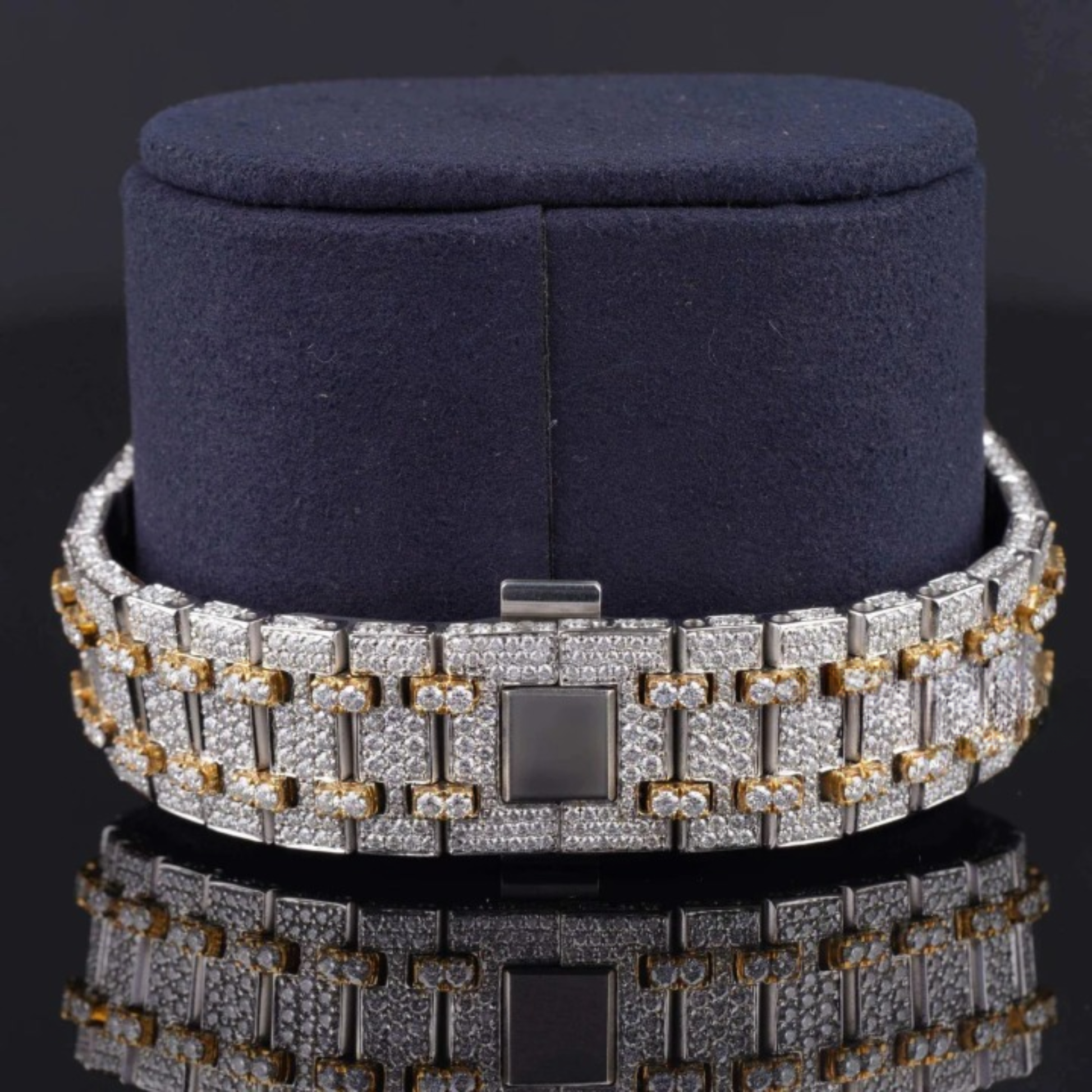 Japan Automatic Fabulous Iced Out Analog Moissanite Watch