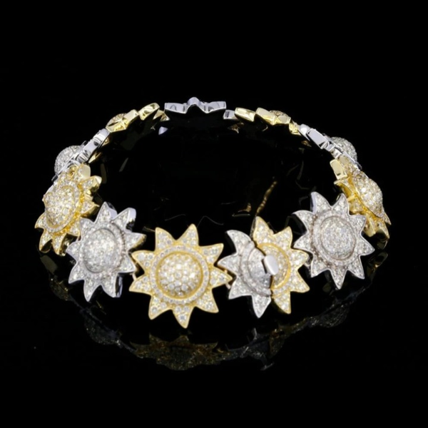 Stylish Star Shape Round Cut Moissanite Bracelets 925 Silver