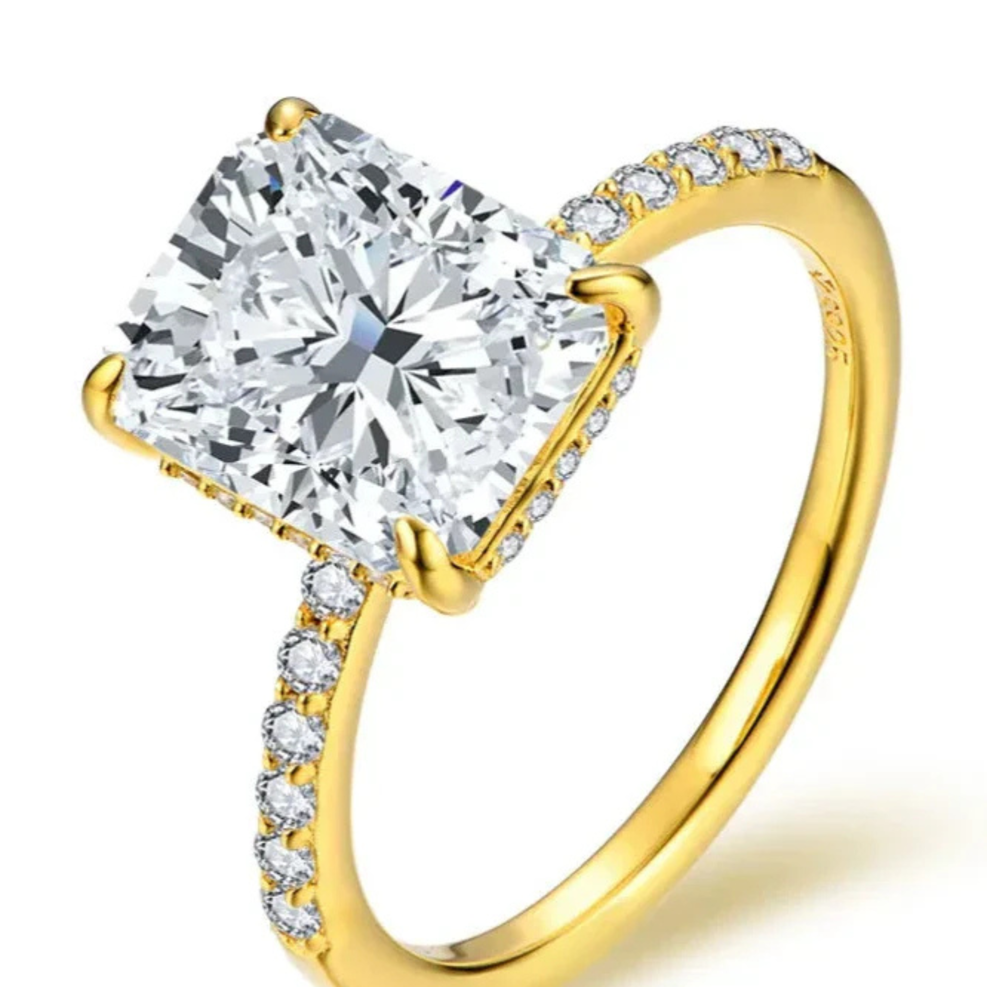 4 CT Radiant Cut Moissanite Engagement Ring