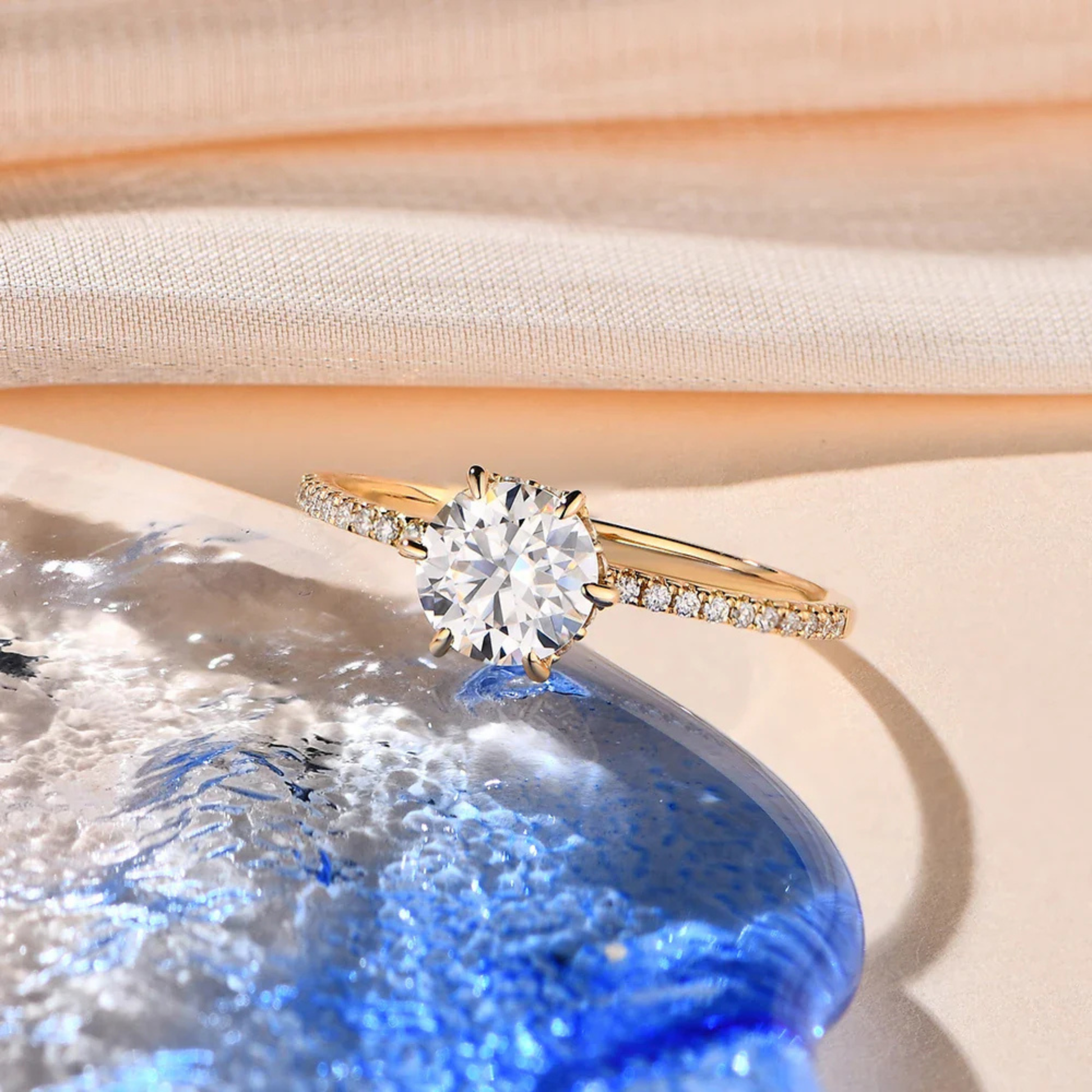 1 CT D Color Moissanite Promise Ring