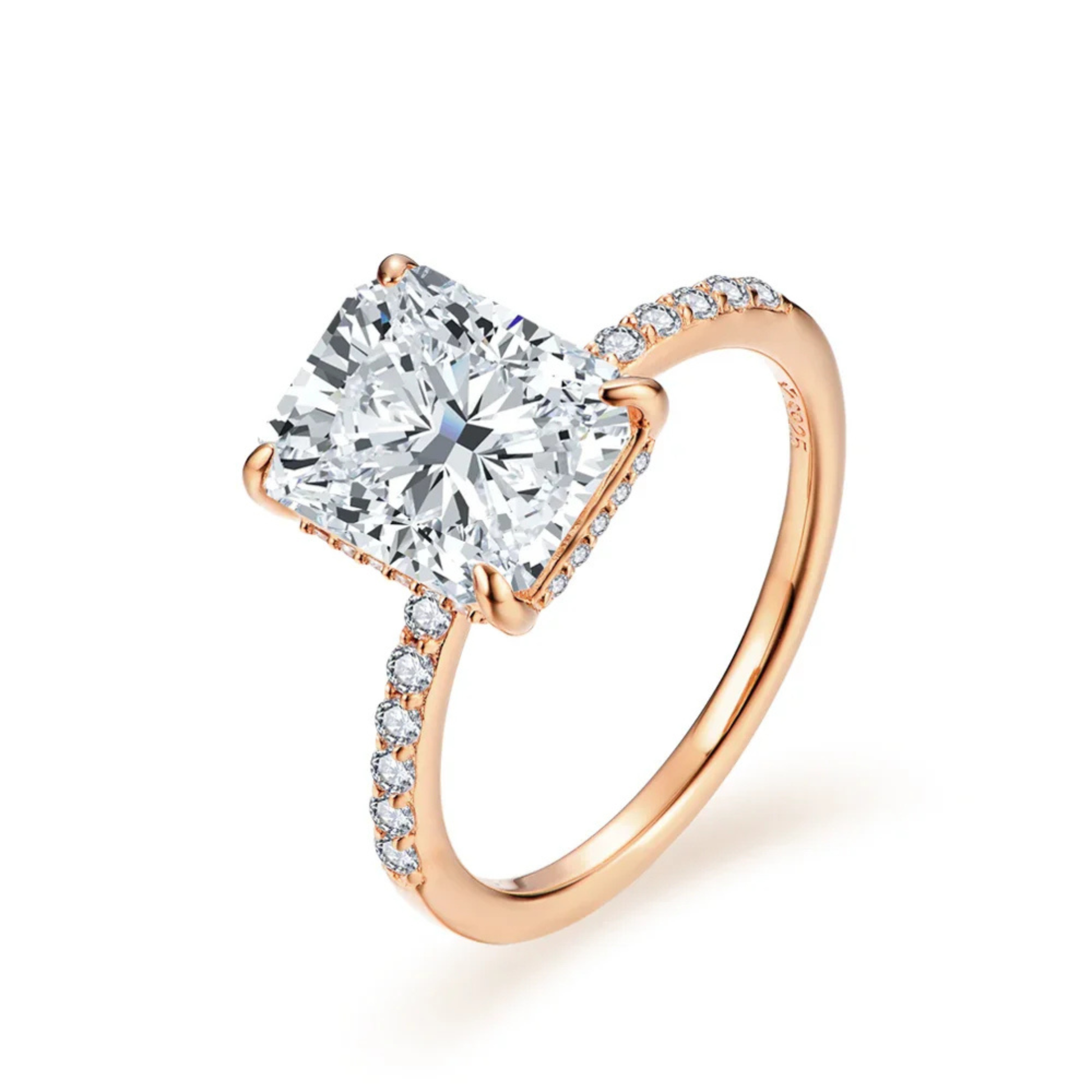 4 CT Radiant Cut Moissanite Engagement Ring