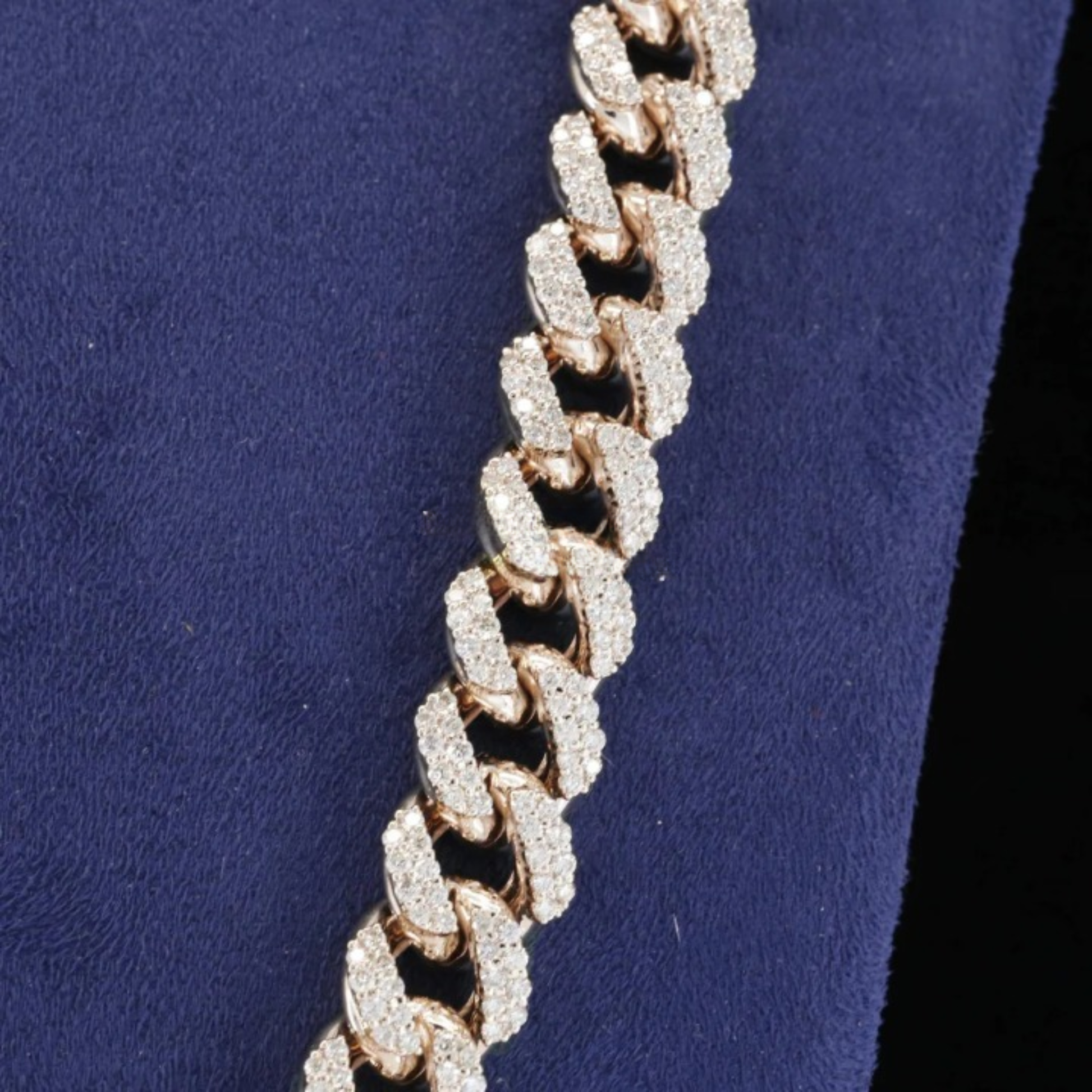 12mm Elegant Moissanite Diamond Embellished Hip Hop Cuban Link Chain