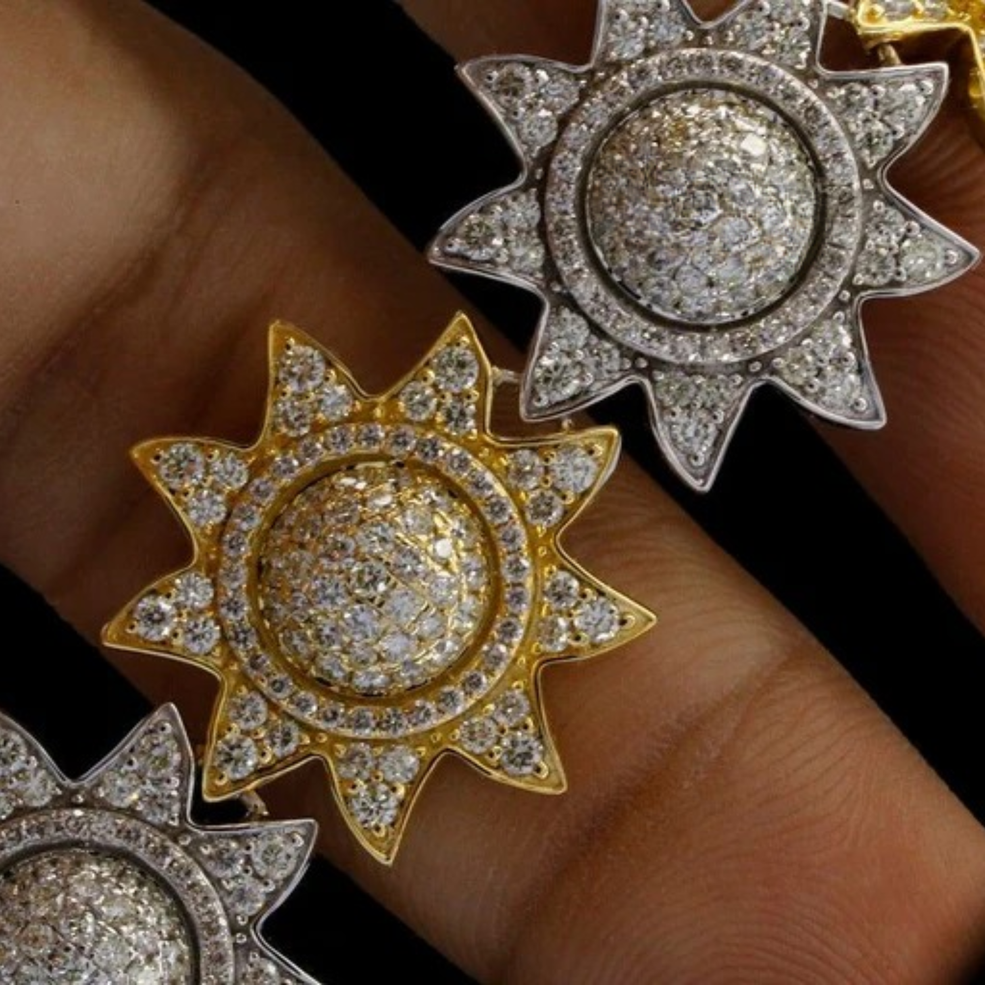 Stylish Star Shape Round Cut Moissanite Bracelets 925 Silver