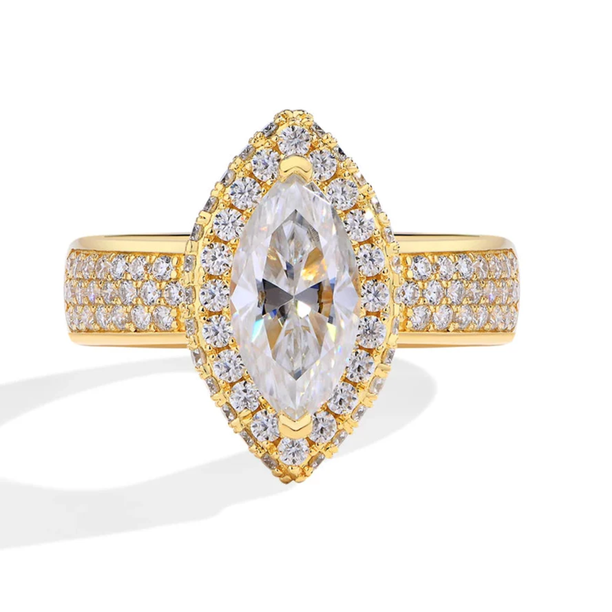 2 CT Marquise Cut Moissanite Engagement Ring