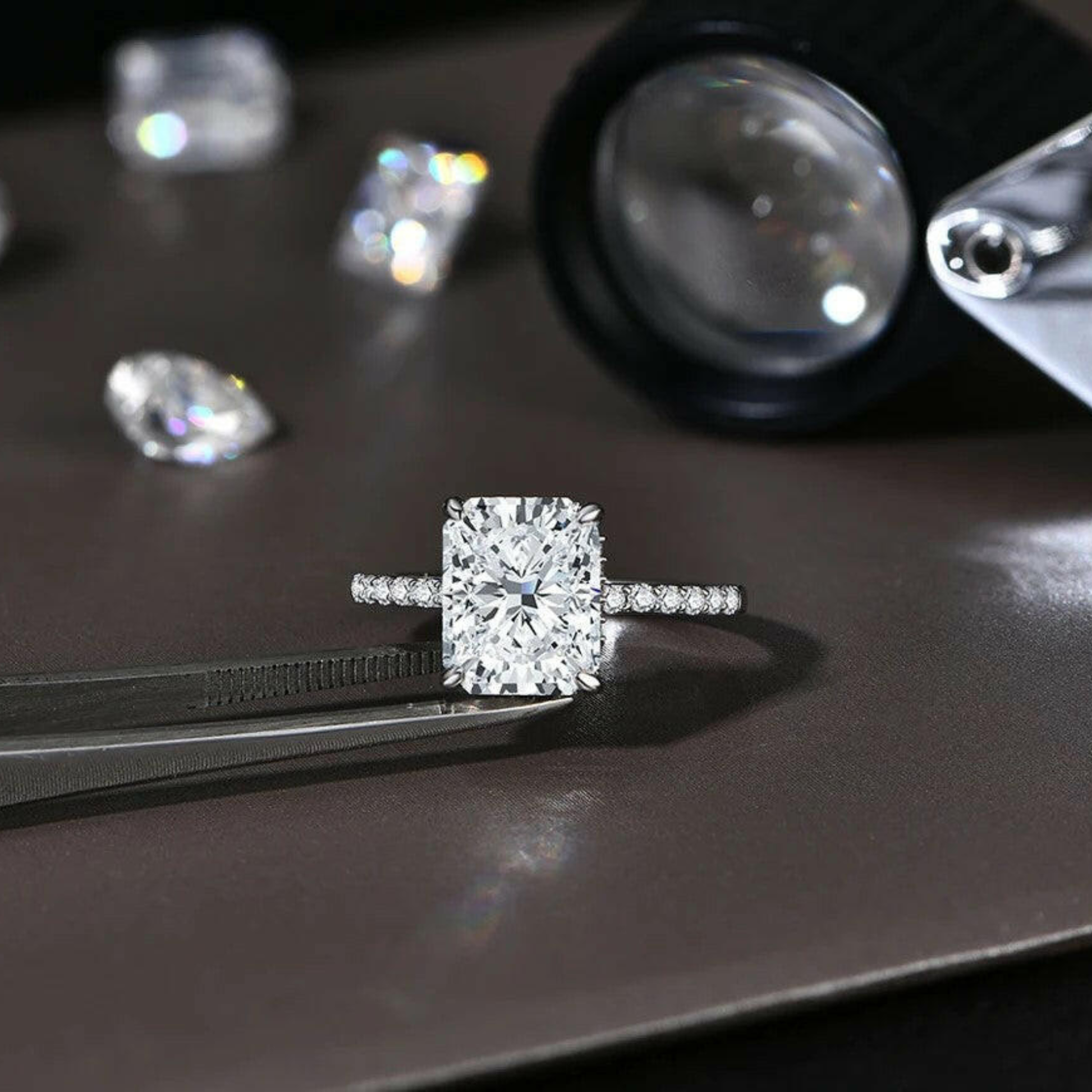4 CT Radiant Cut Moissanite Engagement Ring