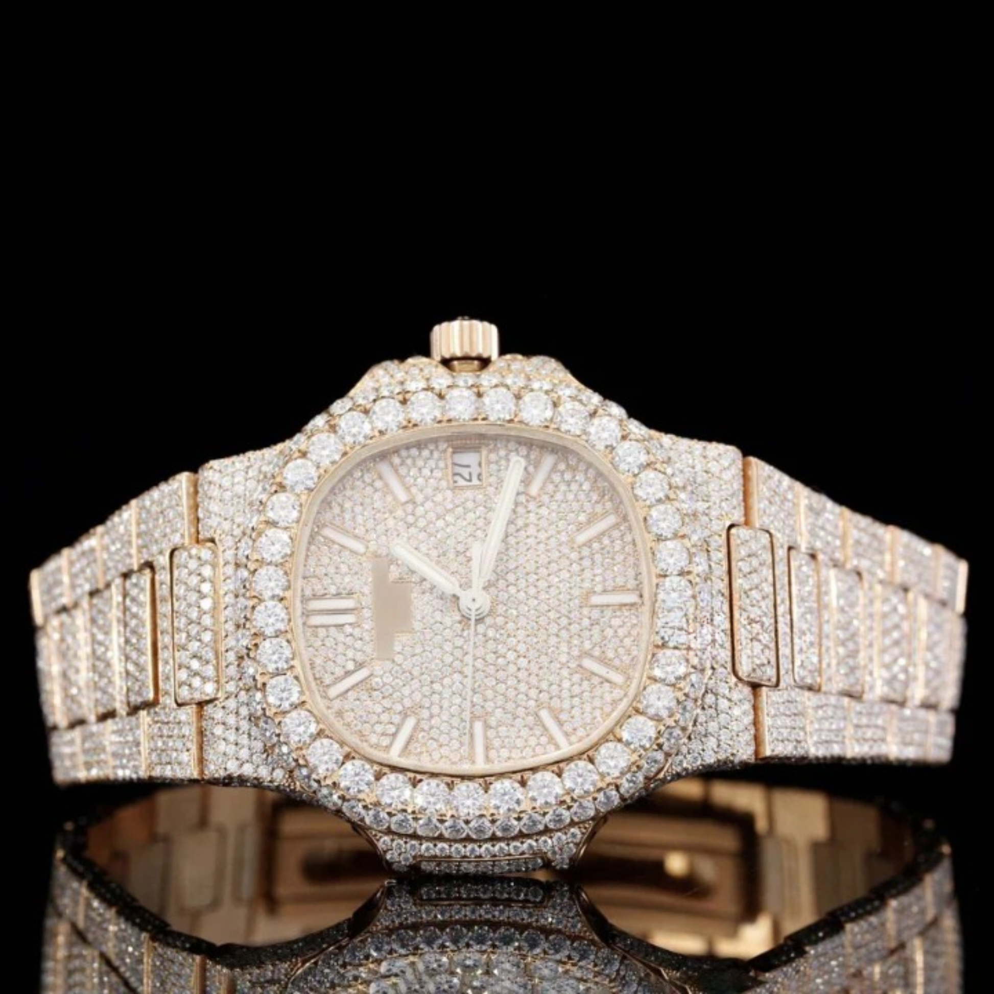 Sapphire Crystal Glass Automatic Moissanite Watch For Men