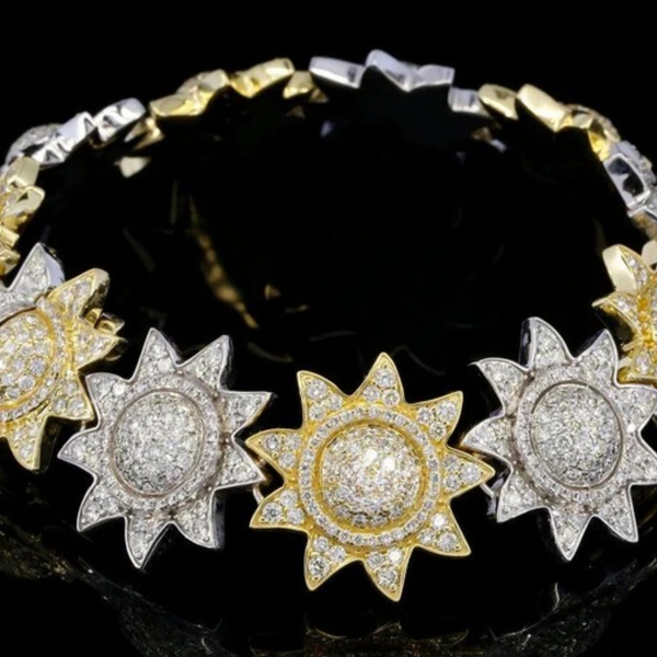 Stylish Star Shape Round Cut Moissanite Bracelets 925 Silver