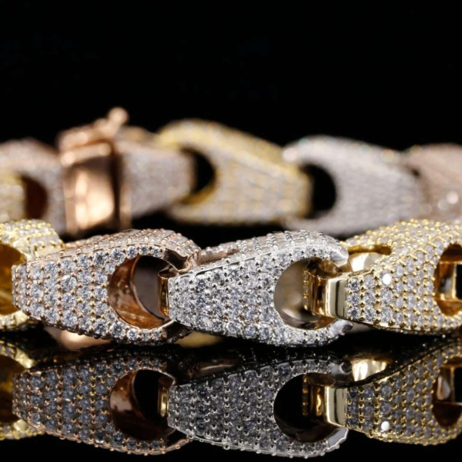 Unique Iced Out Design Moissanite Diamond Bracelets 925 Silver