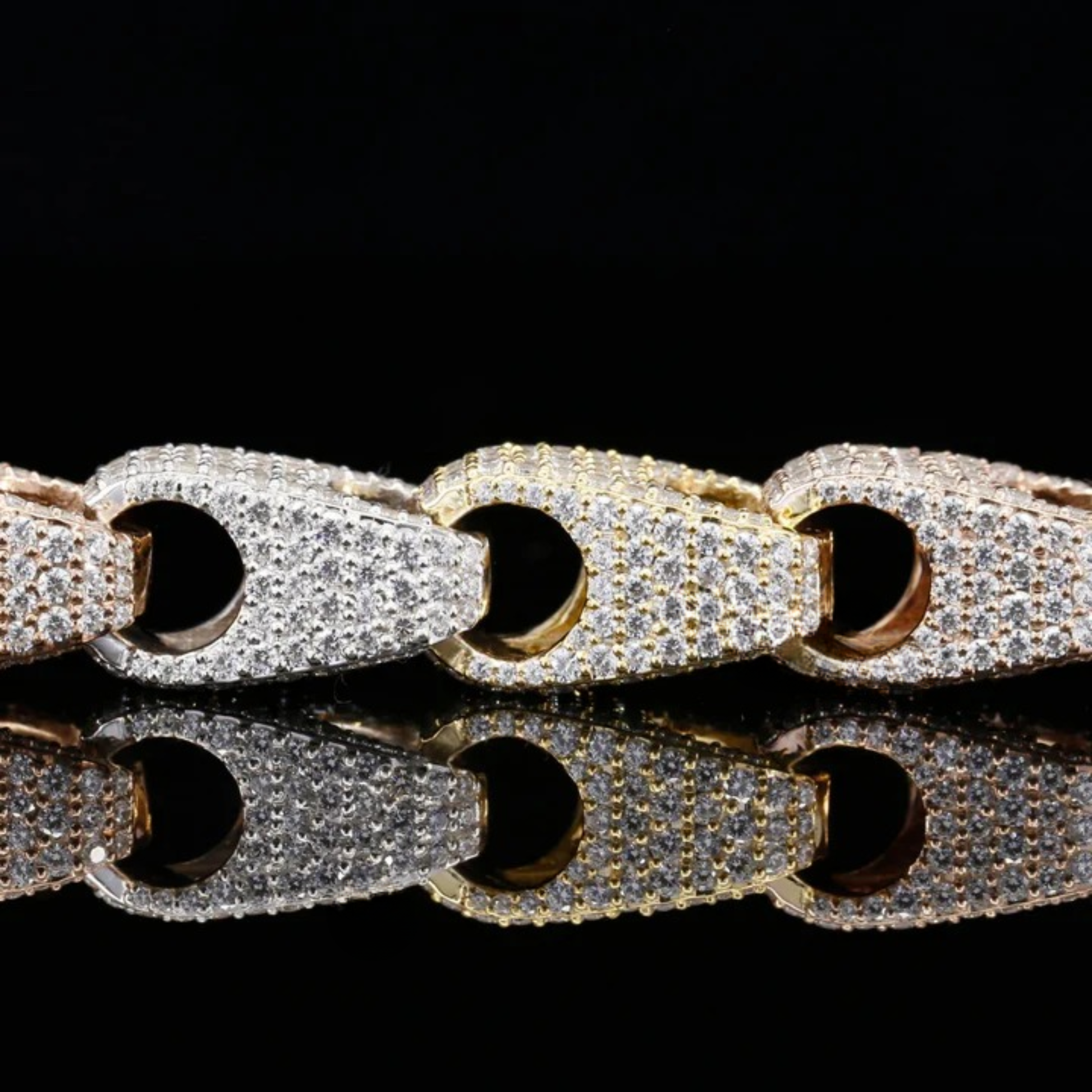 Unique Iced Out Design Moissanite Diamond Bracelets 925 Silver