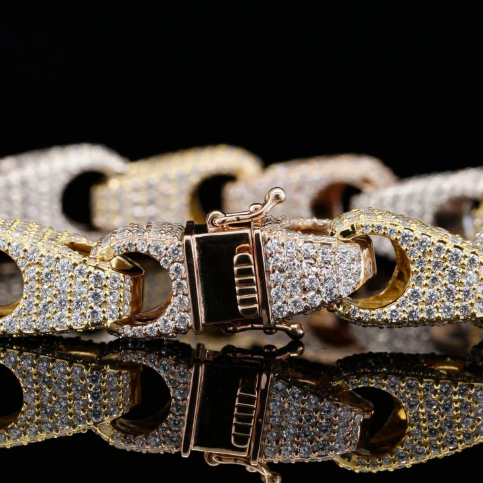 Unique Iced Out Design Moissanite Diamond Bracelets 925 Silver