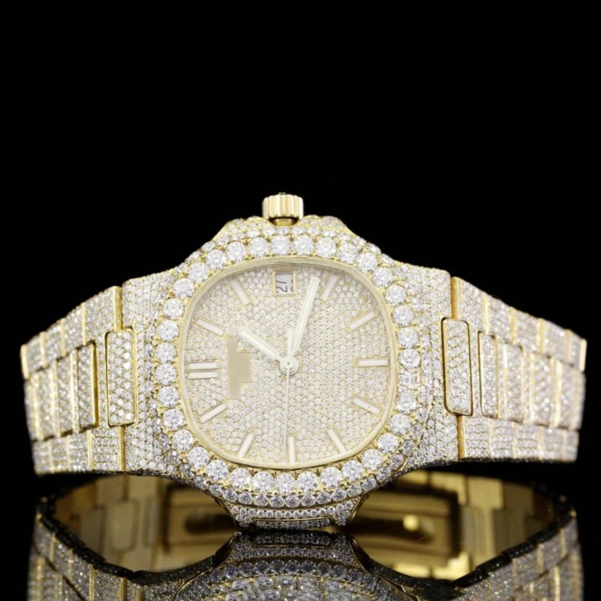 Sapphire Crystal Glass Automatic Moissanite Watch For Men
