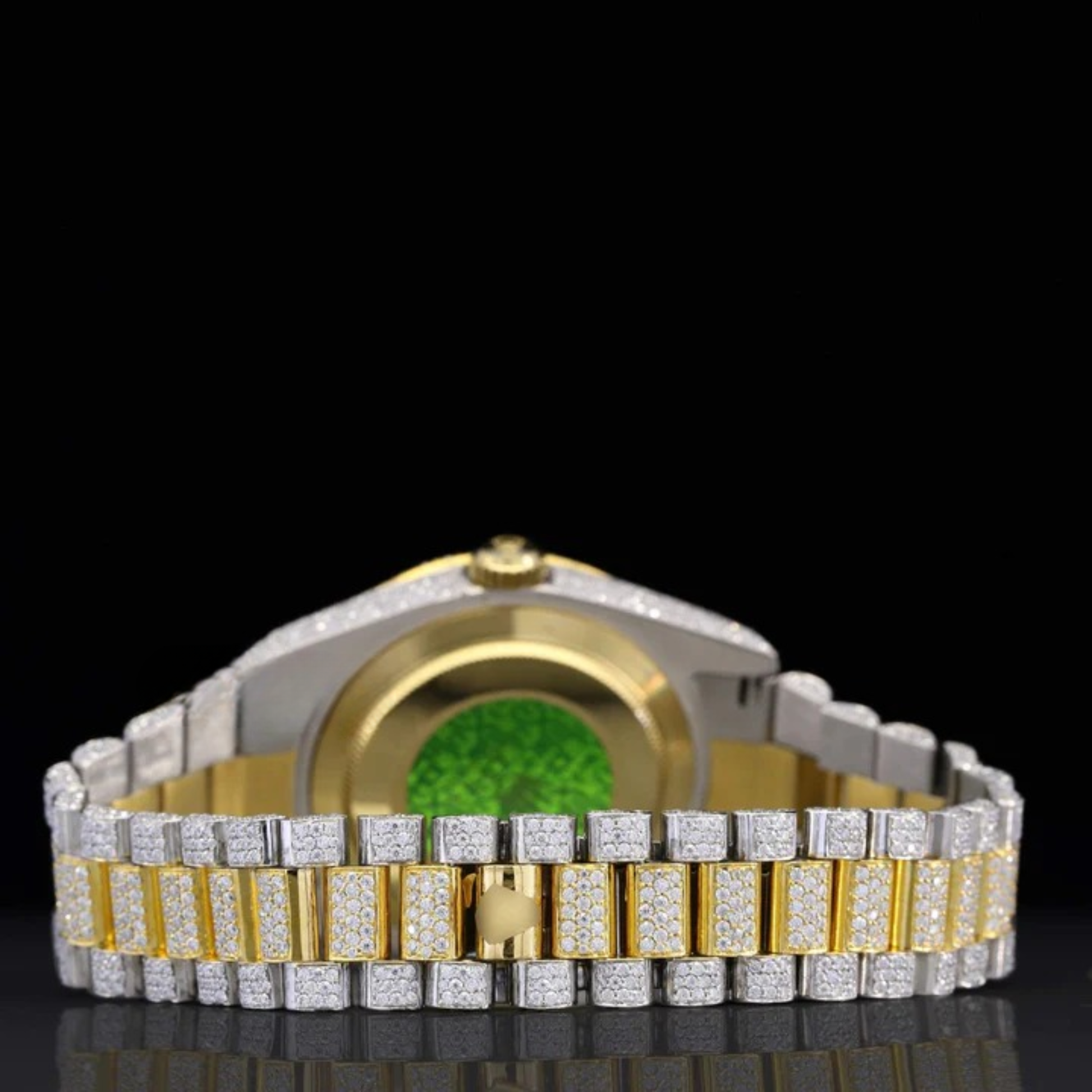 Exquisite Fully Moissanite Watch With Arabic Number Iced Out Automatic Watch