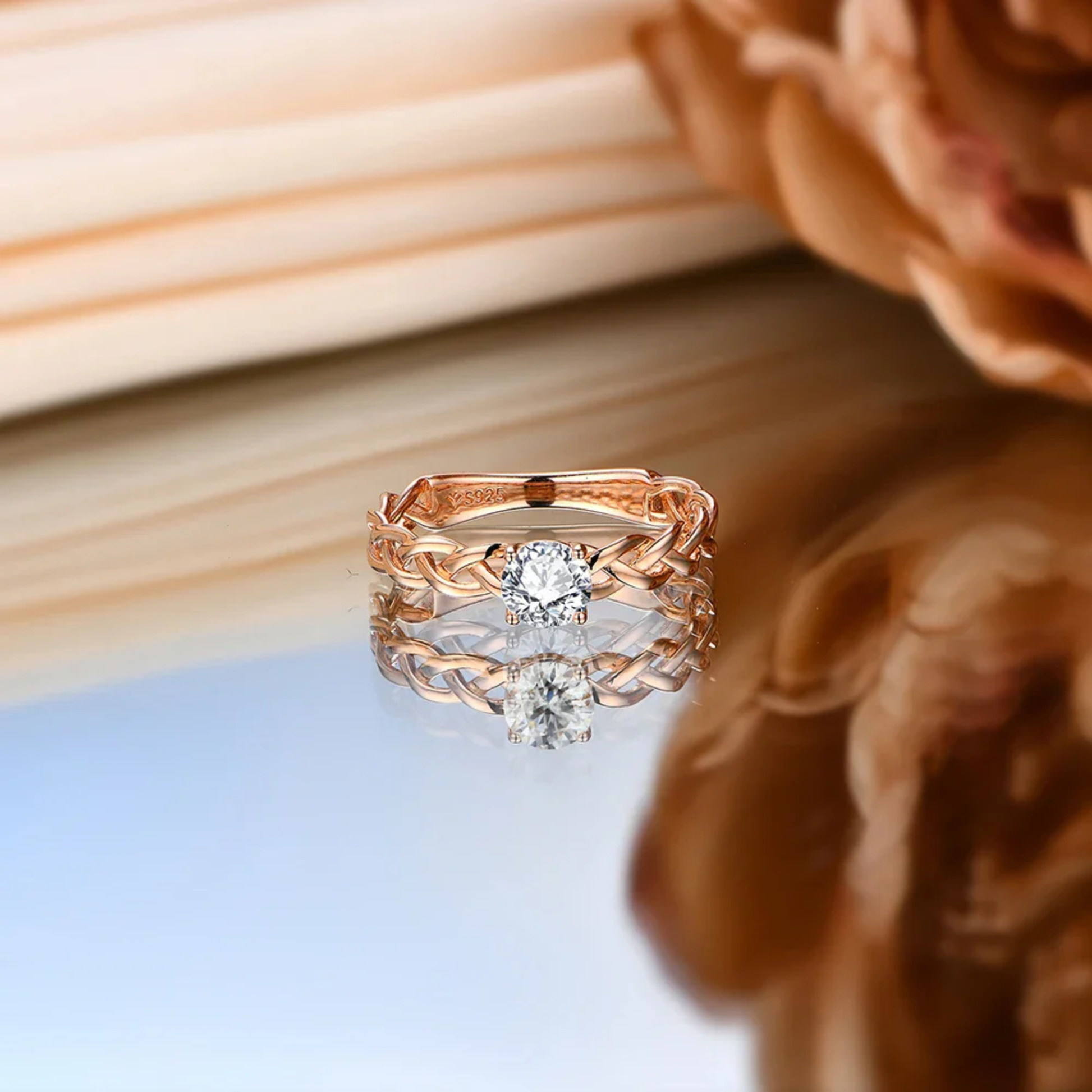 5.0mm Brilliant Cut Moissanite Ring