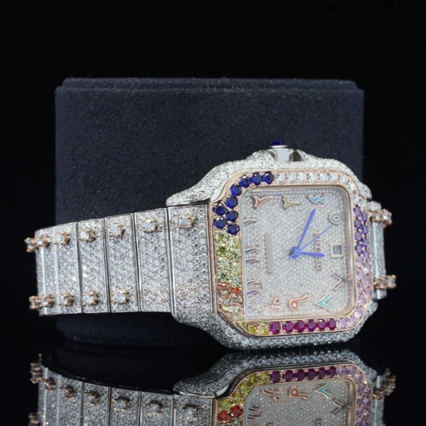Iced Out Moissanite Diamond Automatic Movement Watch
