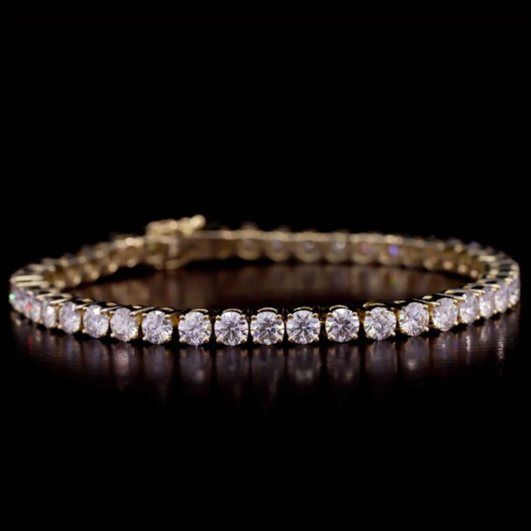 4.00MM Moissanite Round Diamond Unisex Tennis Bracelet