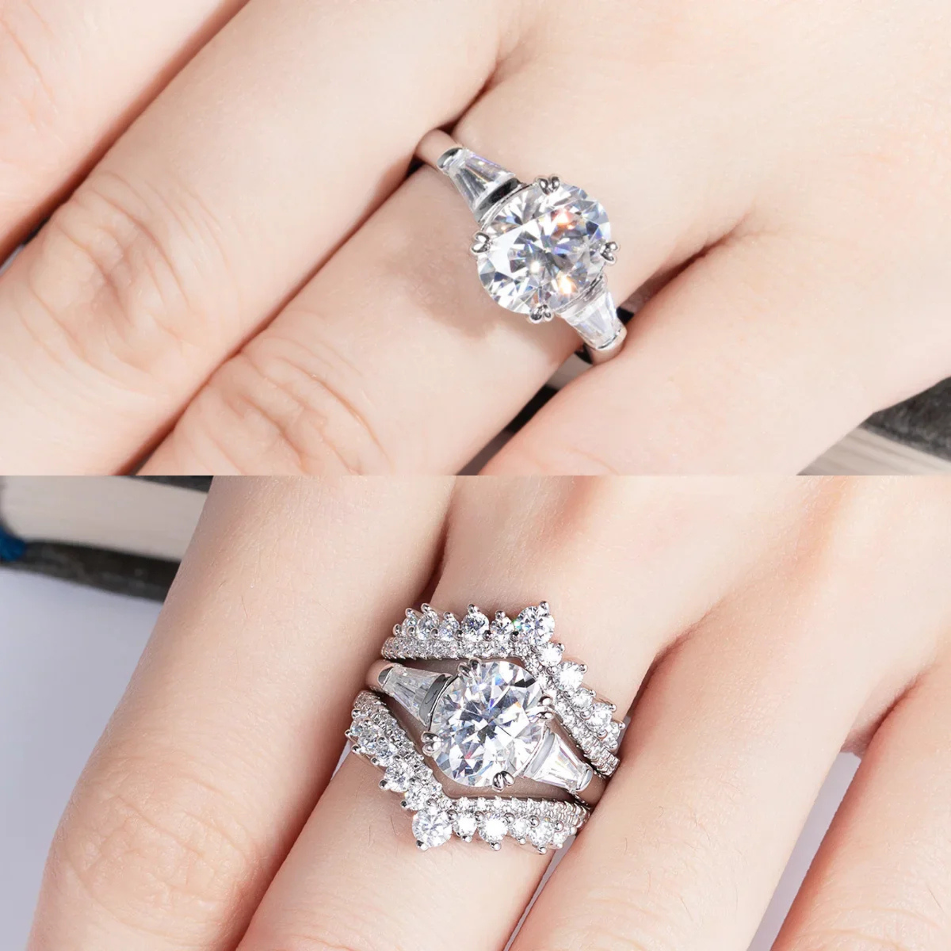 3.8 CTTW Oval Cut D Color Moissanite Engagement Ring