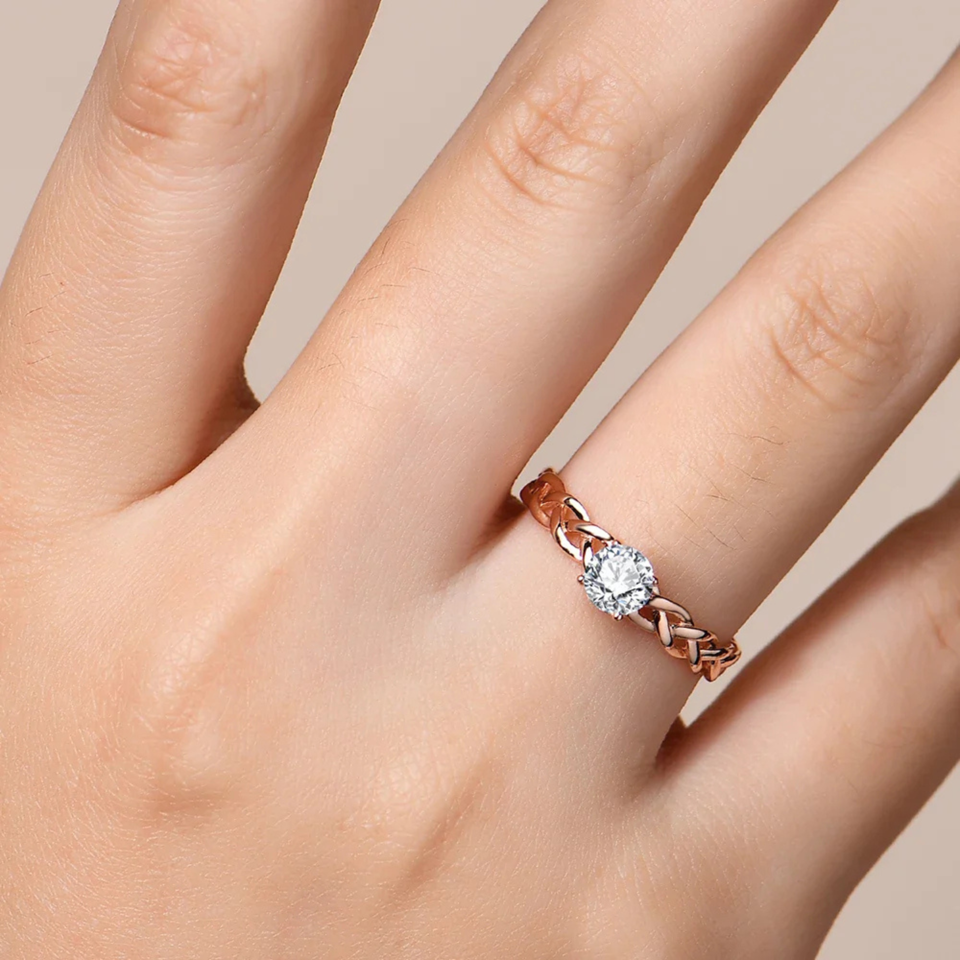 5.0mm Brilliant Cut Moissanite Ring