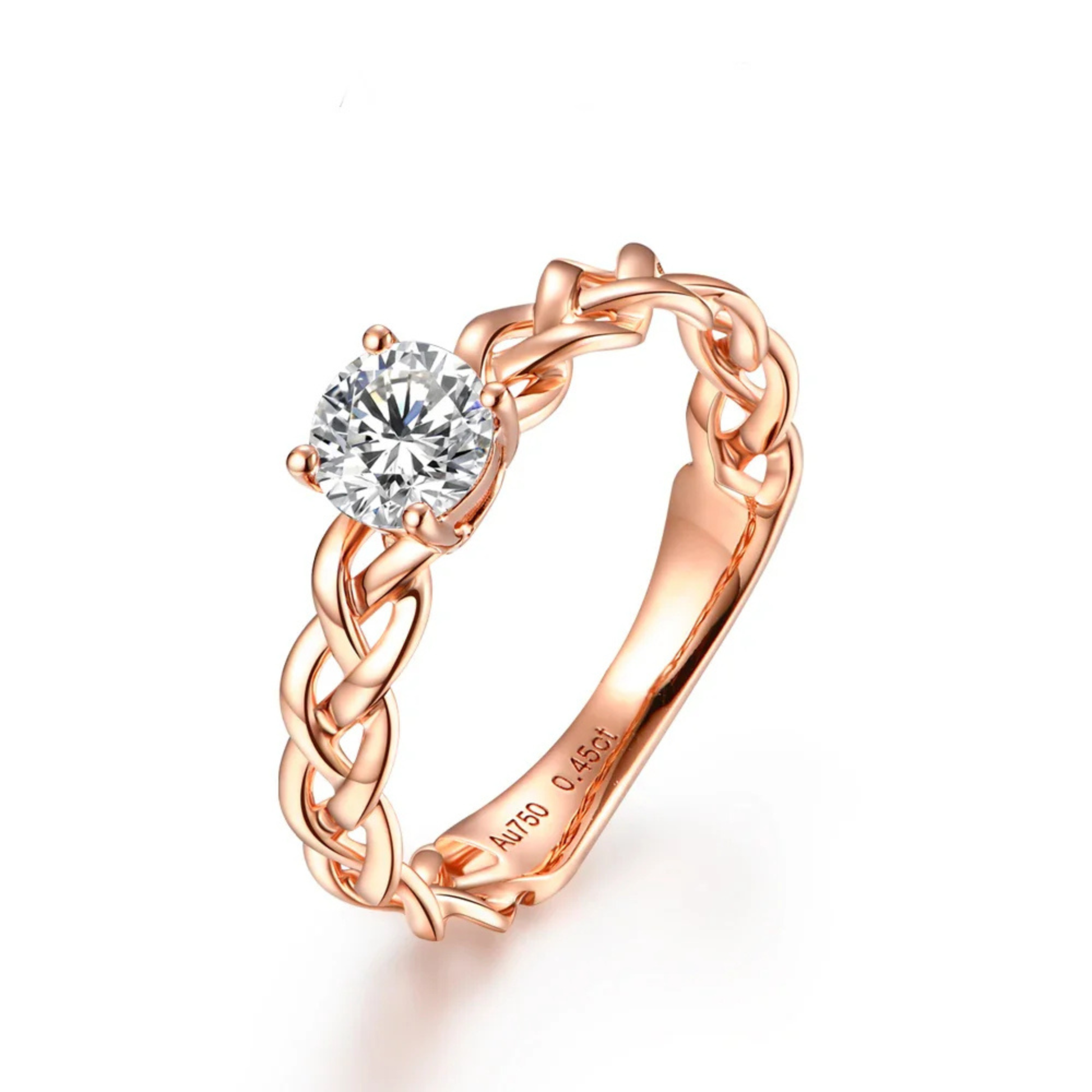 5.0mm Brilliant Cut Moissanite Ring