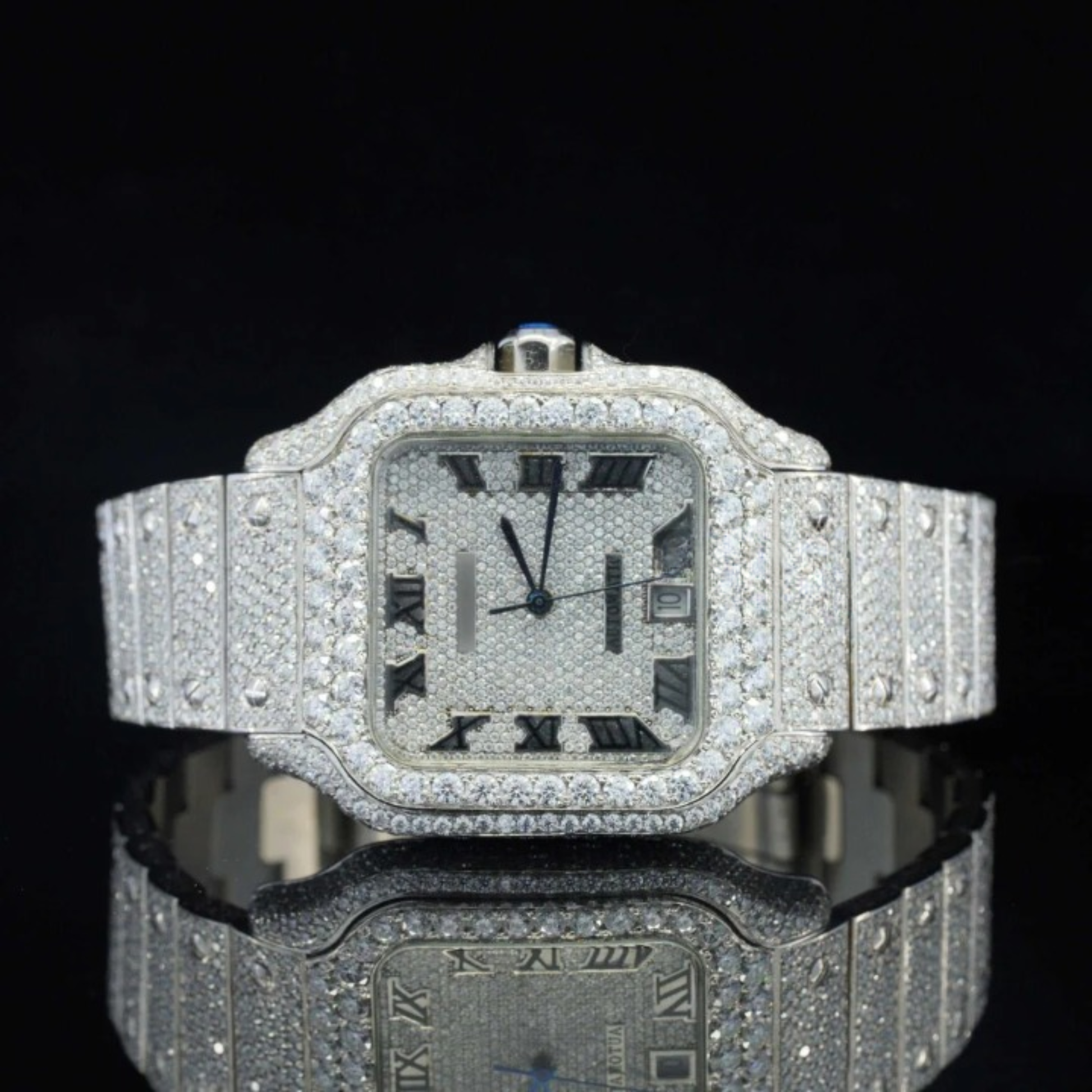 Iced Out And Automatic Business Style Moissanite Watch